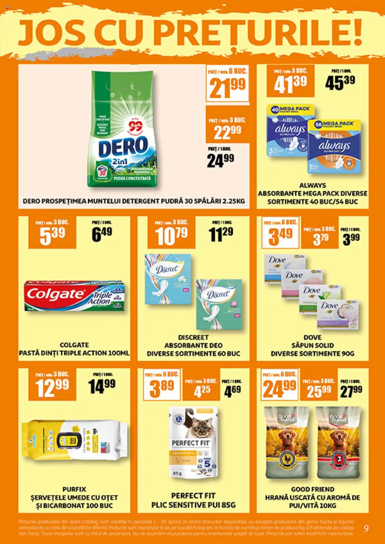 Catalog Auchan 1 - 30 Aprilie 2025 | Pagina 9 | Produse: Pudră, Detergent, Șervețele umede, Fructe