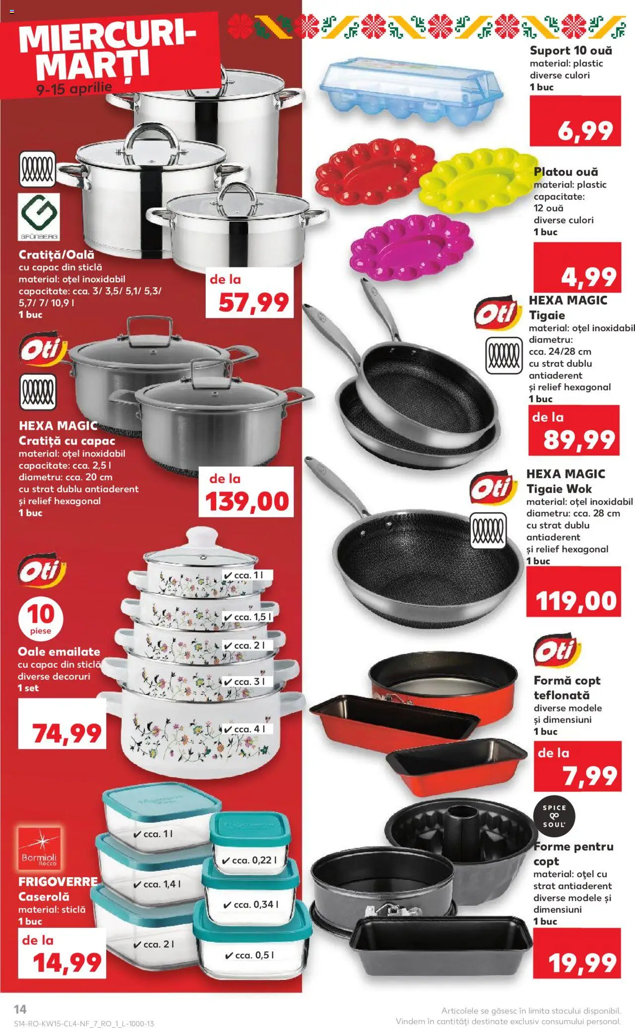 Catalog Kaufland 9 - 15 Aprilie 2025 | Pagina 14 | Produse: Tigaie, Cratiță, Ouă