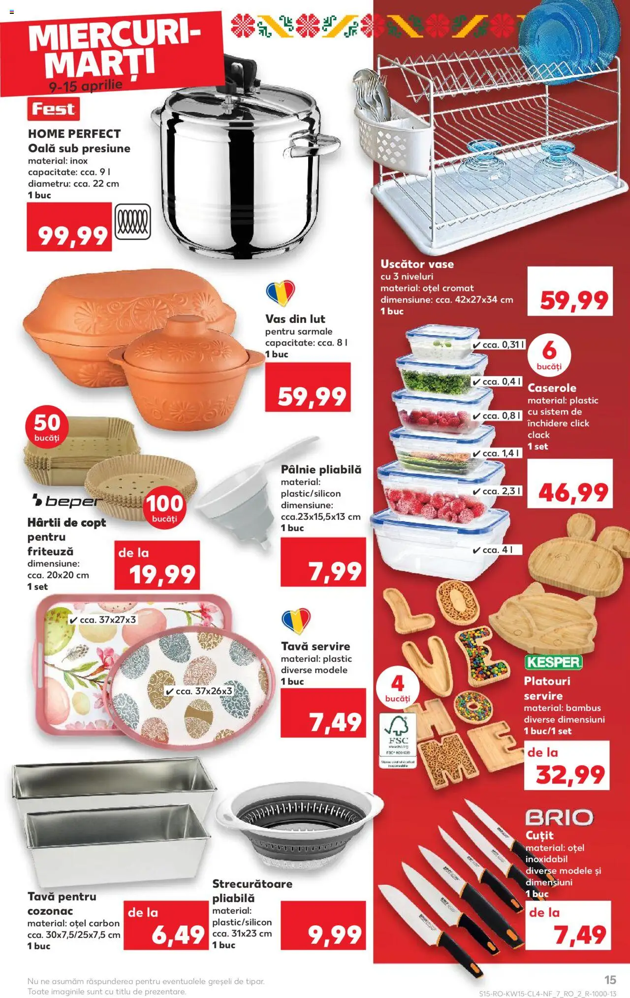 Catalog Kaufland 9 - 15 Aprilie 2025 | Pagina 15 | Produse: Caserole, Oală, Friteuză, Cuțit