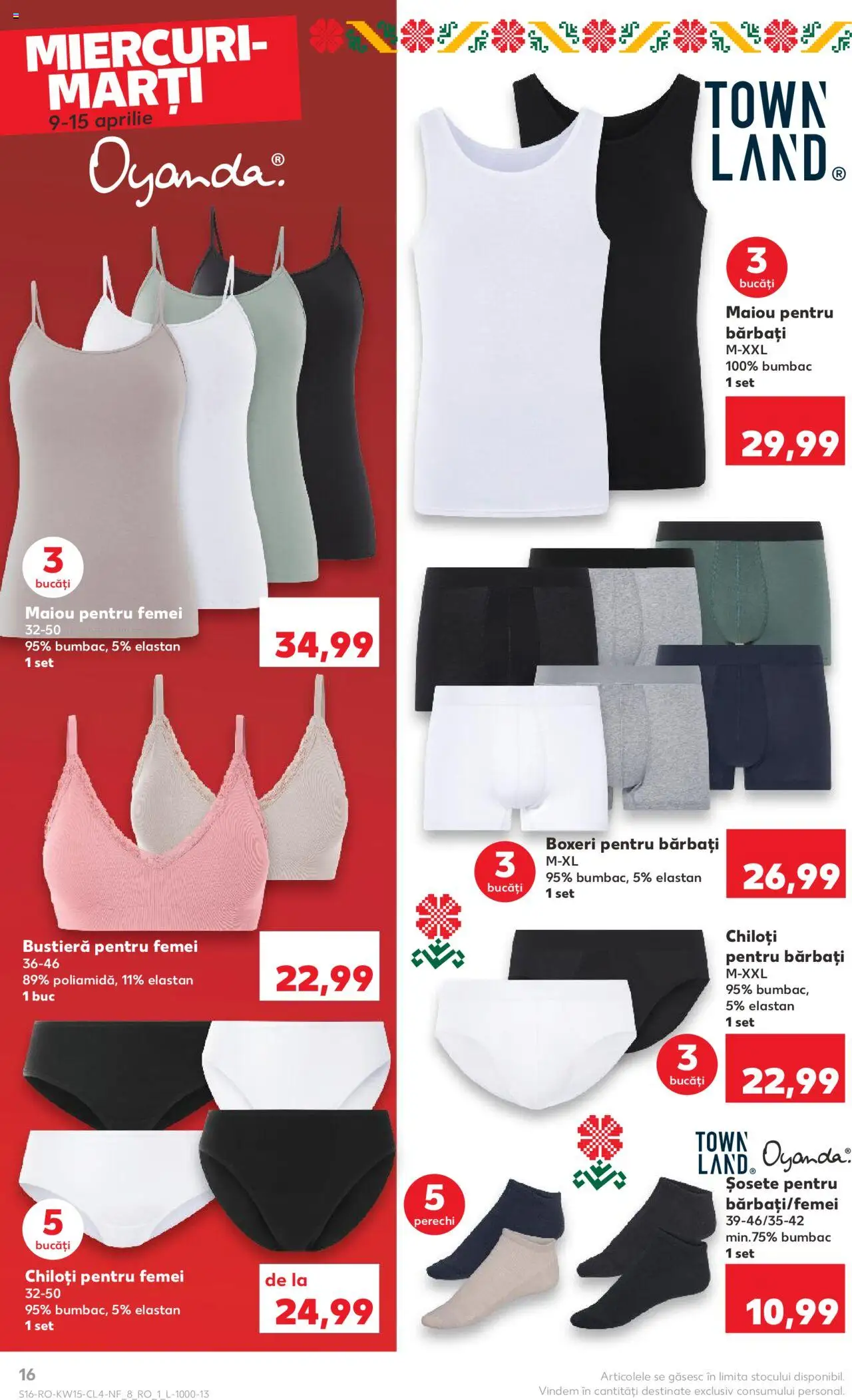 Catalog Kaufland 9 - 15 Aprilie 2025 | Pagina 16 | Produse: Bustieră, Maiou, Șosete, Boxeri