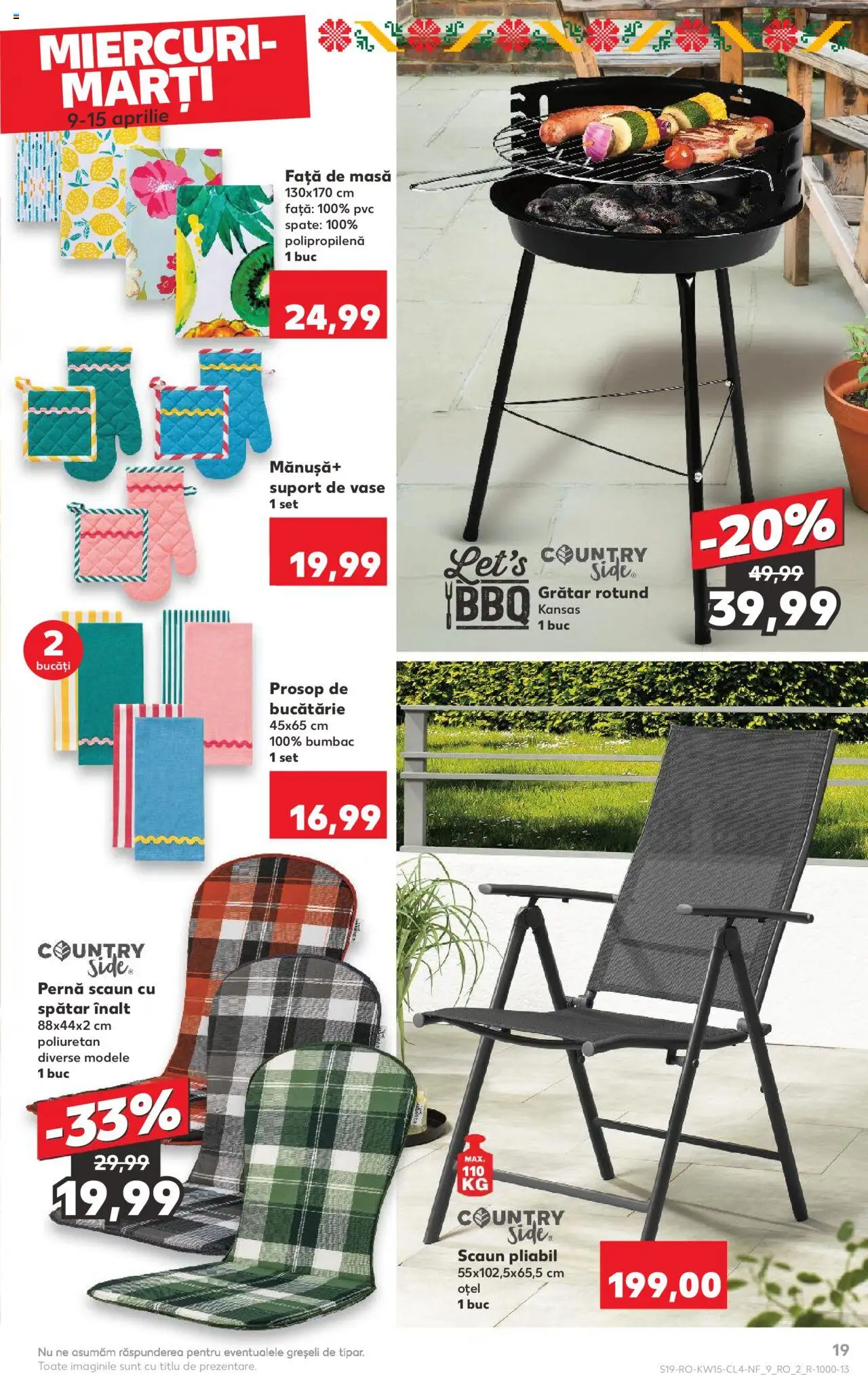 Catalog Kaufland 9 - 15 Aprilie 2025 | Pagina 19 | Produse: Pernă, Grătar, Scaun, Bucătărie
