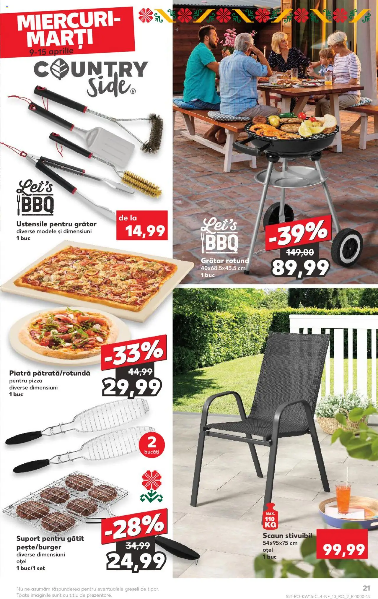 Catalog Kaufland 9 - 15 Aprilie 2025 | Pagina 21 | Produse: Grătar, Scaun, Pizza
