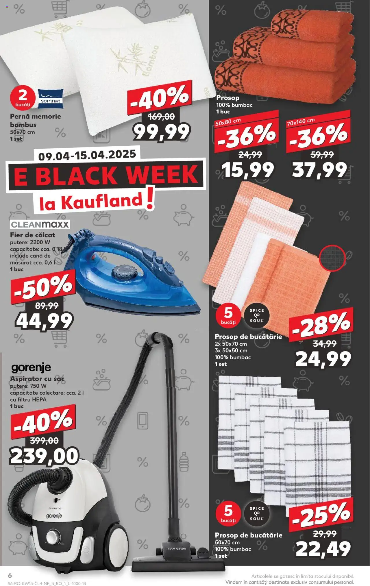 Catalog Kaufland 9 - 15 Aprilie 2025 | Pagina 6 | Produse: Aspirator, Pernă, Bucătărie, Yaşlı Köpek Konservesi