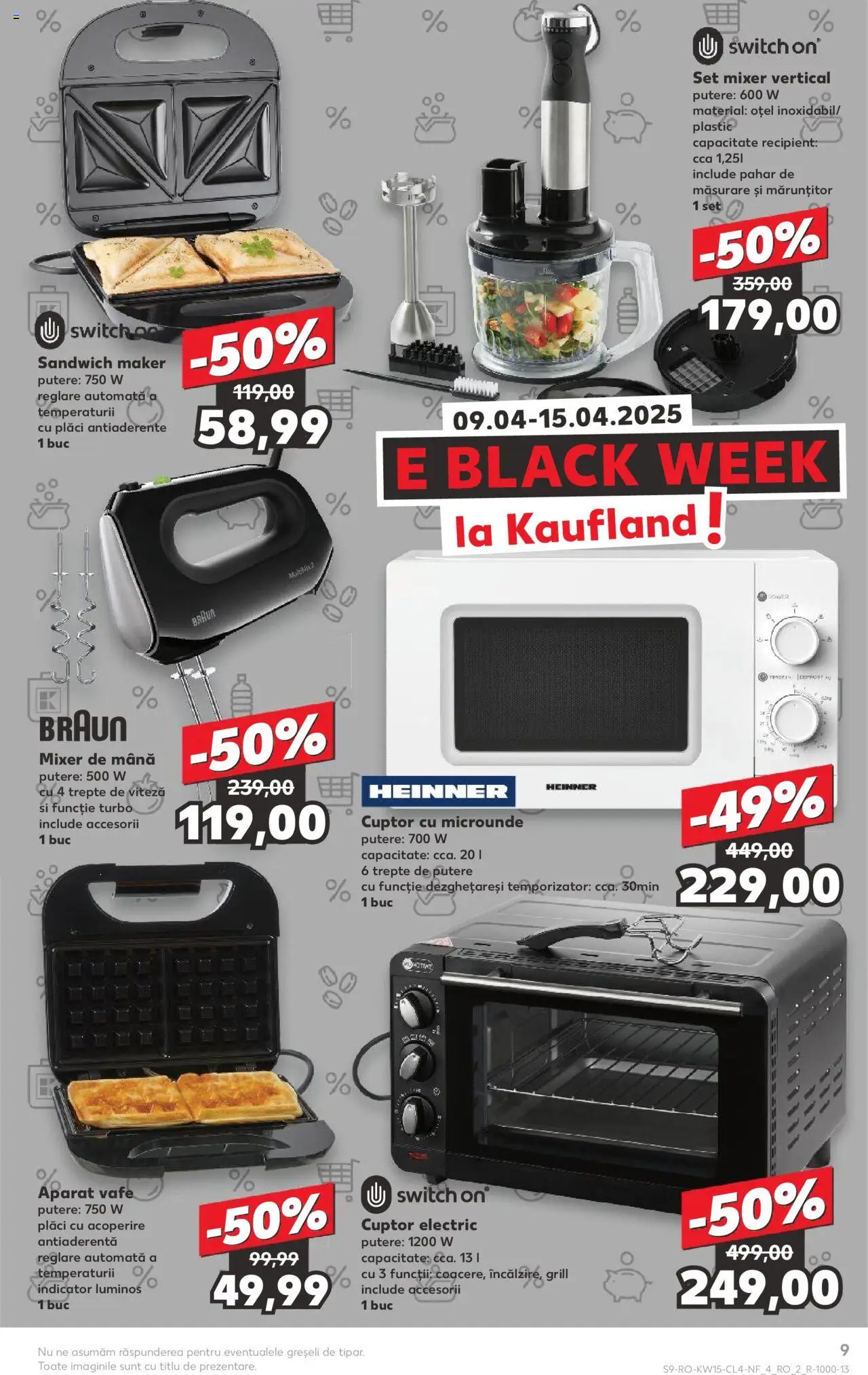 Catalog Kaufland 9 - 15 Aprilie 2025 | Pagina 9 | Produse: Aparat vafe, Cuptor, Cuptor Cu Microunde, Grill