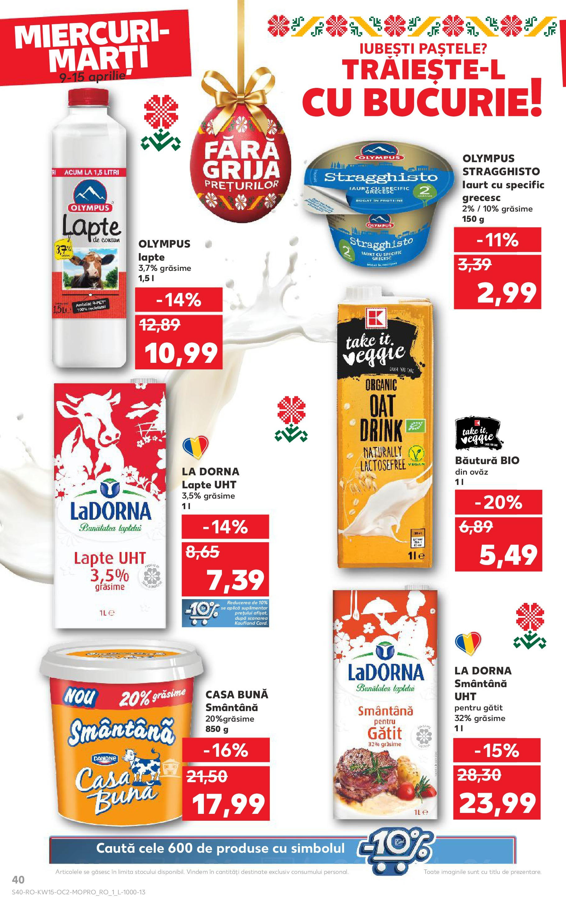 Catalog Kaufland 9 - 15 Aprilie 2025 | Pagina 40 | Produse: Şerit ödül, Masaüstü kılıfı, Lapte, Smântână