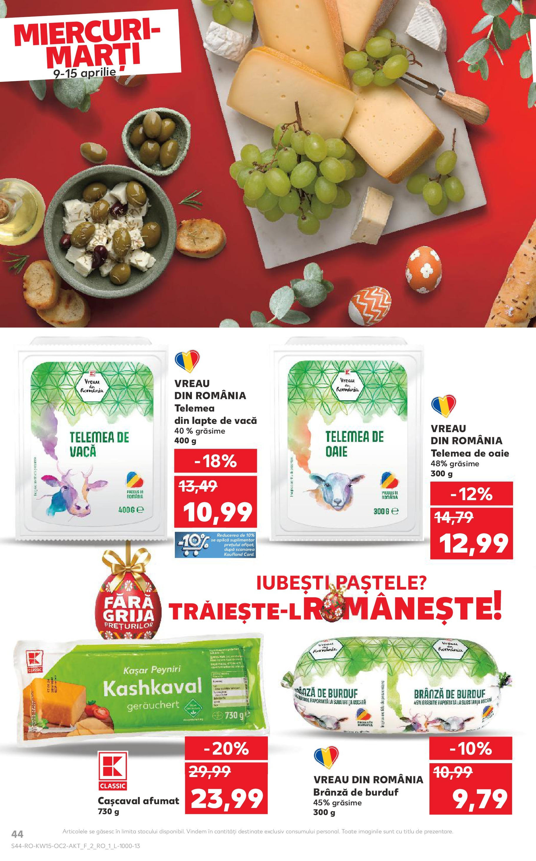 Catalog Kaufland 9 - 15 Aprilie 2025 | Pagina 44 | Produse: Cașcaval, Lapte, Brânză