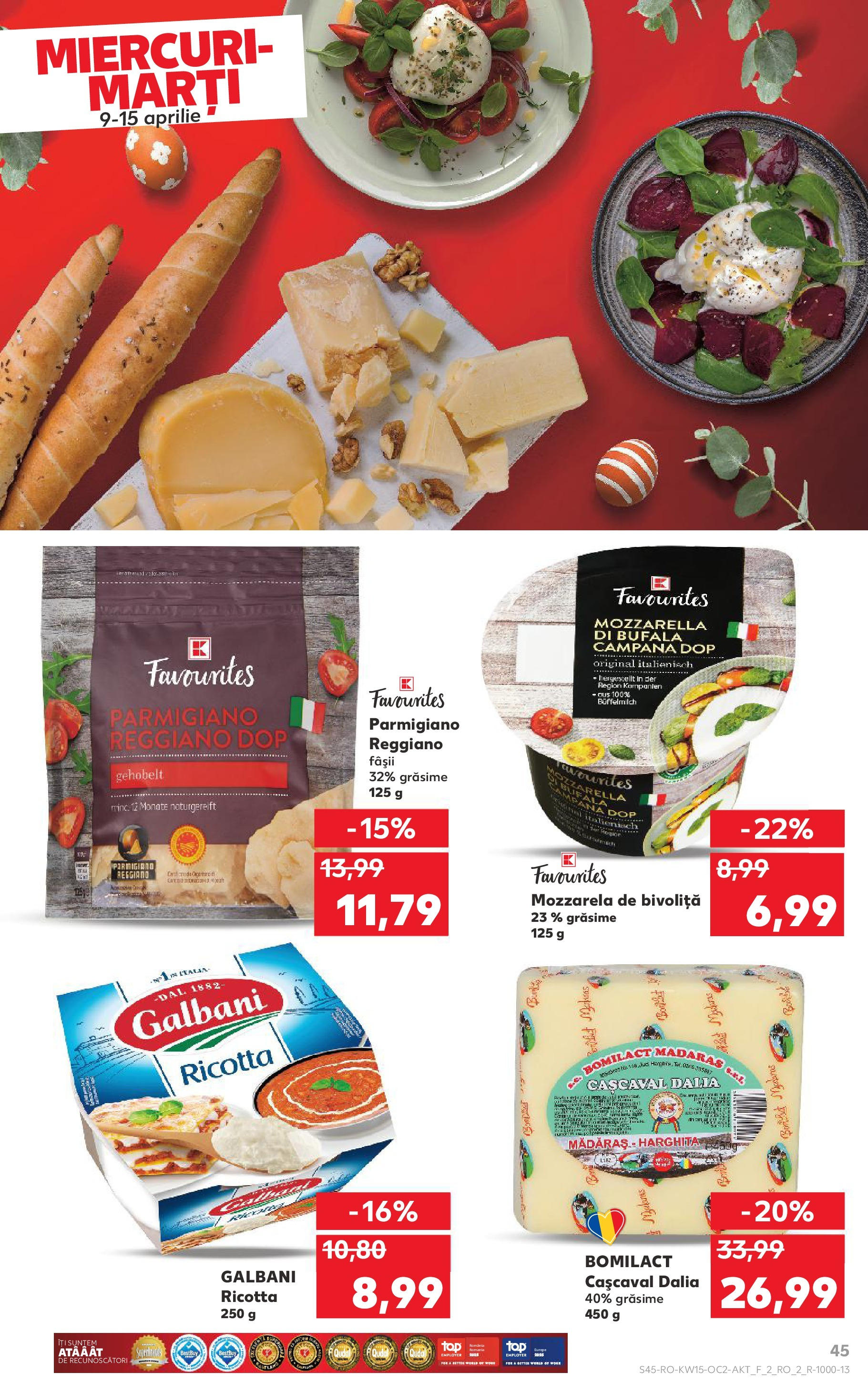 Catalog Kaufland 9 - 15 Aprilie 2025 | Pagina 45 | Produse: Cașcaval, Mozzarella