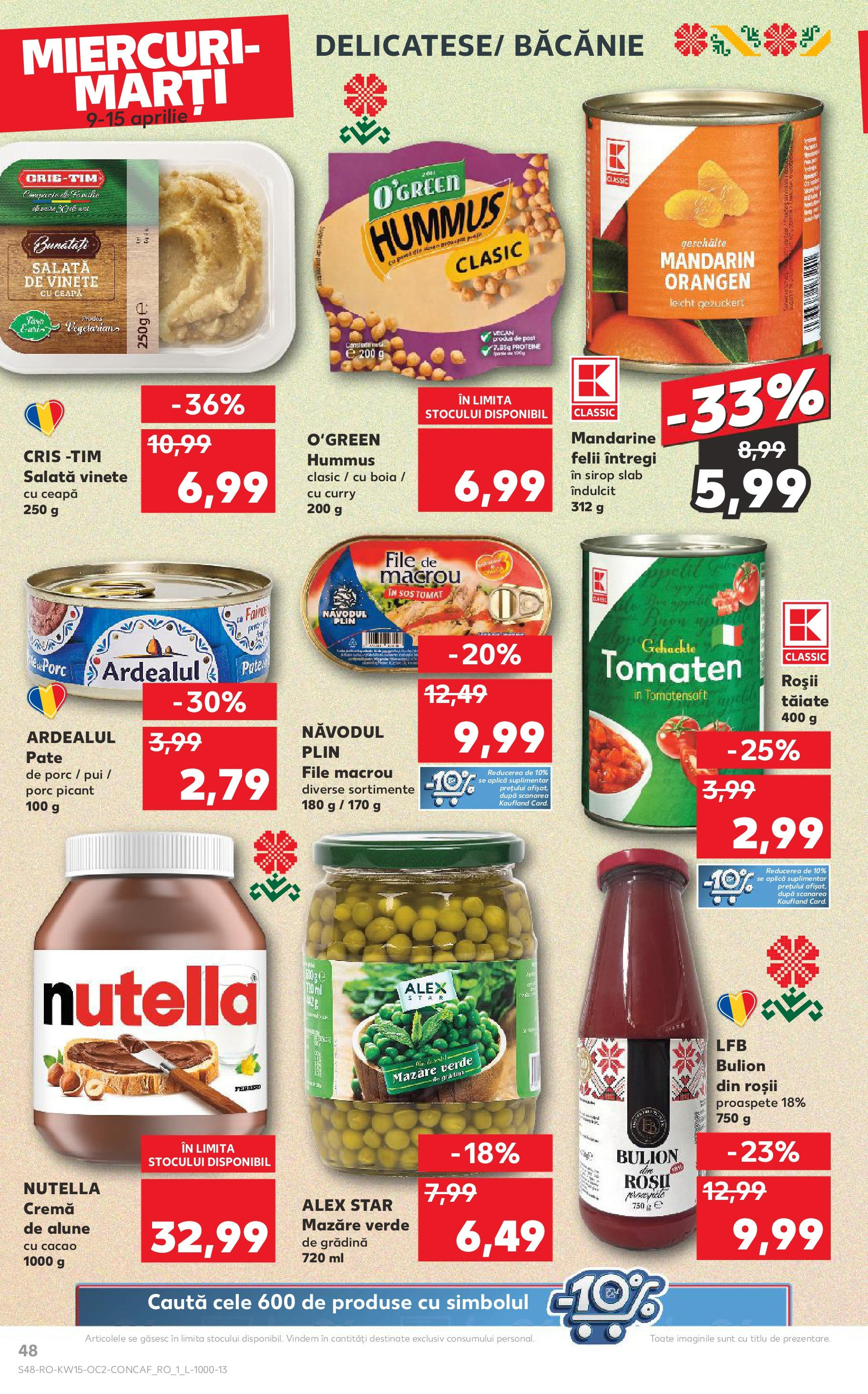 Catalog Kaufland 9 - 15 Aprilie 2025 | Pagina 48 | Produse: Mazăre, Roșii, Cacao, Sos