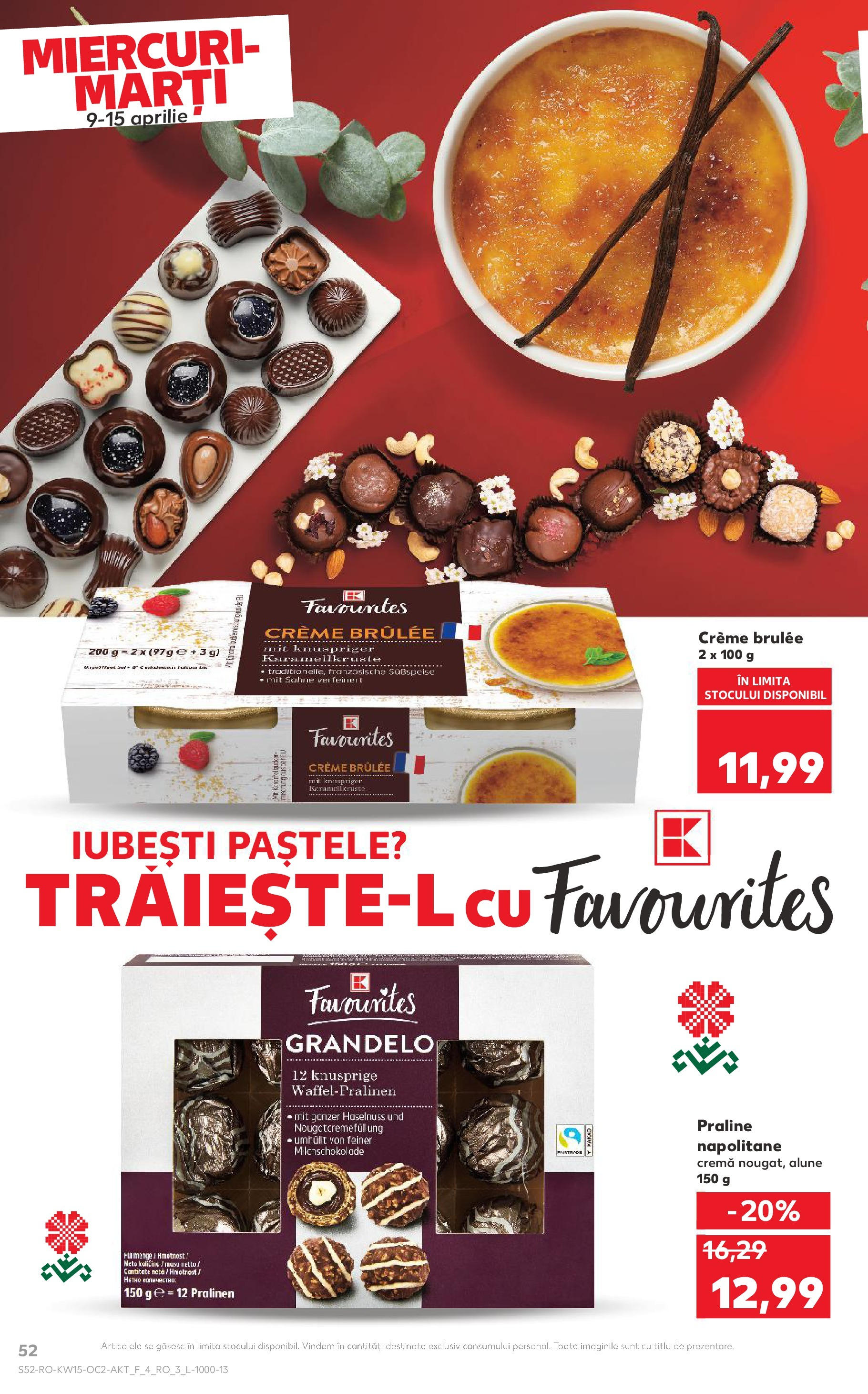 Catalog Kaufland 9 - 15 Aprilie 2025 | Pagina 52 | Produse: Masă, Alune, Praline, Cremă