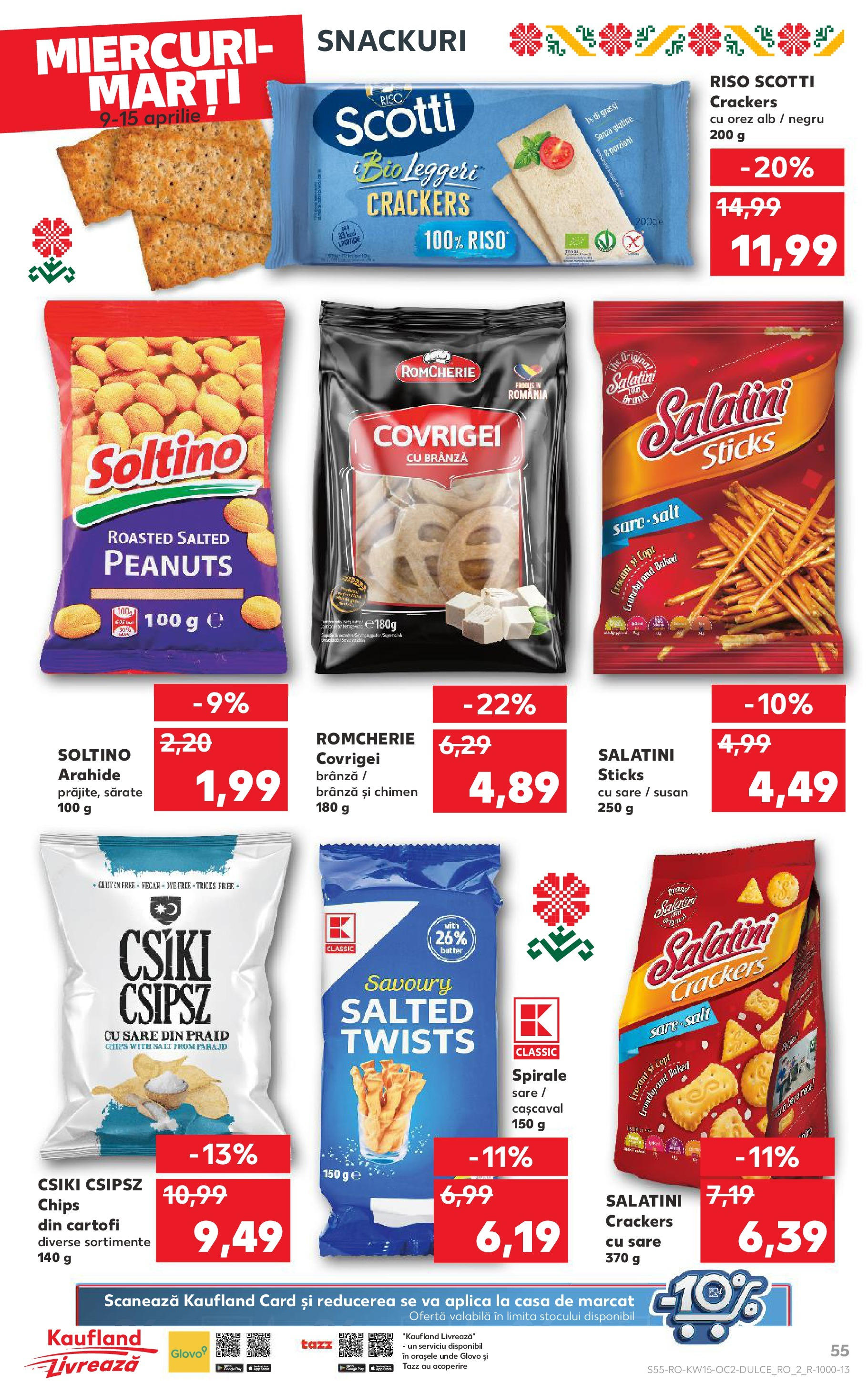 Catalog Kaufland 9 - 15 Aprilie 2025 | Pagina 55 | Produse: Cașcaval, Arahide, Covrigei, Cartofi