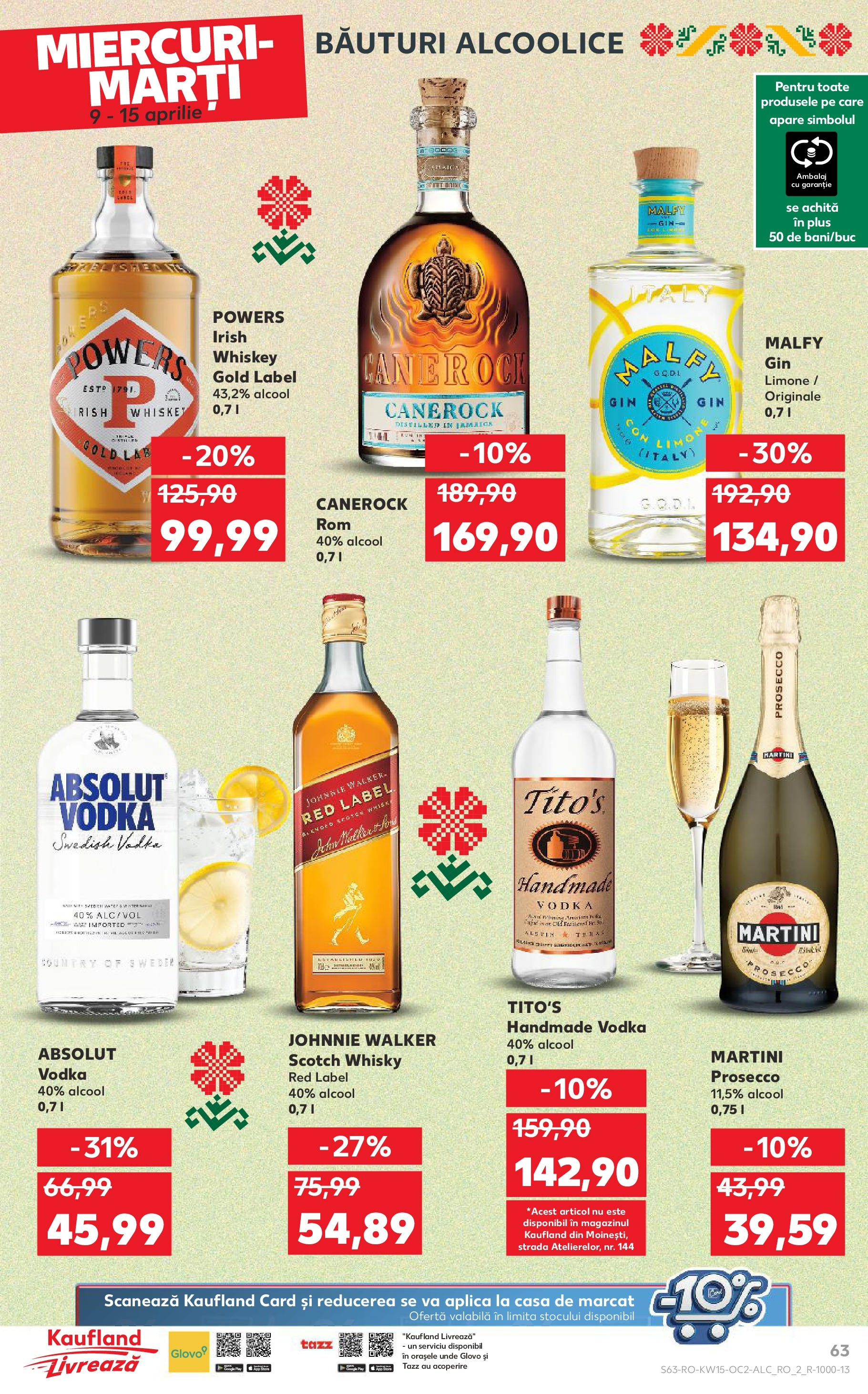 Catalog Kaufland 9 - 15 Aprilie 2025 | Pagina 63 | Produse: Yulaf, Prosecco, Vodka, Whiskey