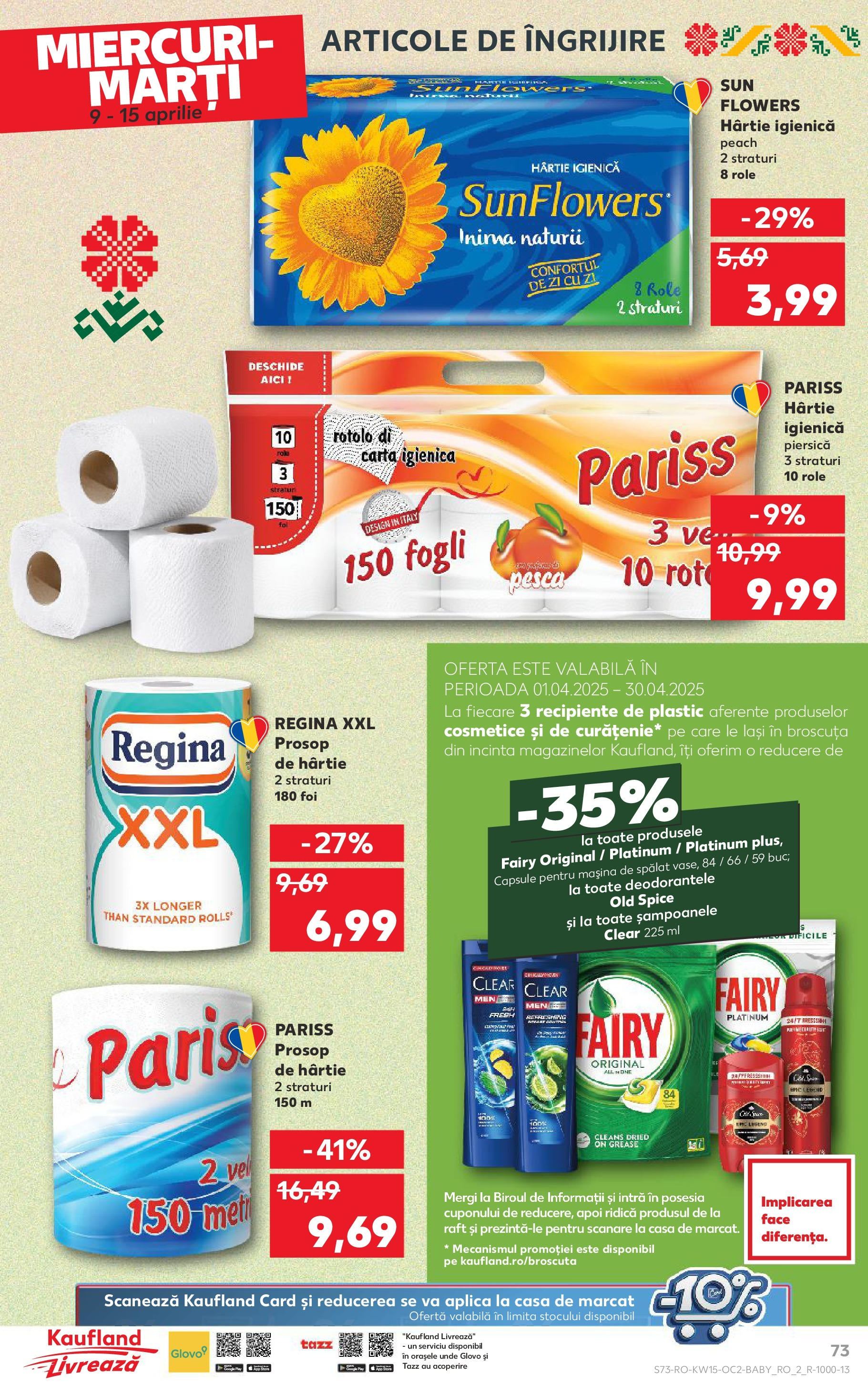 Catalog Kaufland 9 - 15 Aprilie 2025 | Pagina 73 | Produse: Raft, Role, Recipiente, Capsule pentru mașina de spălat