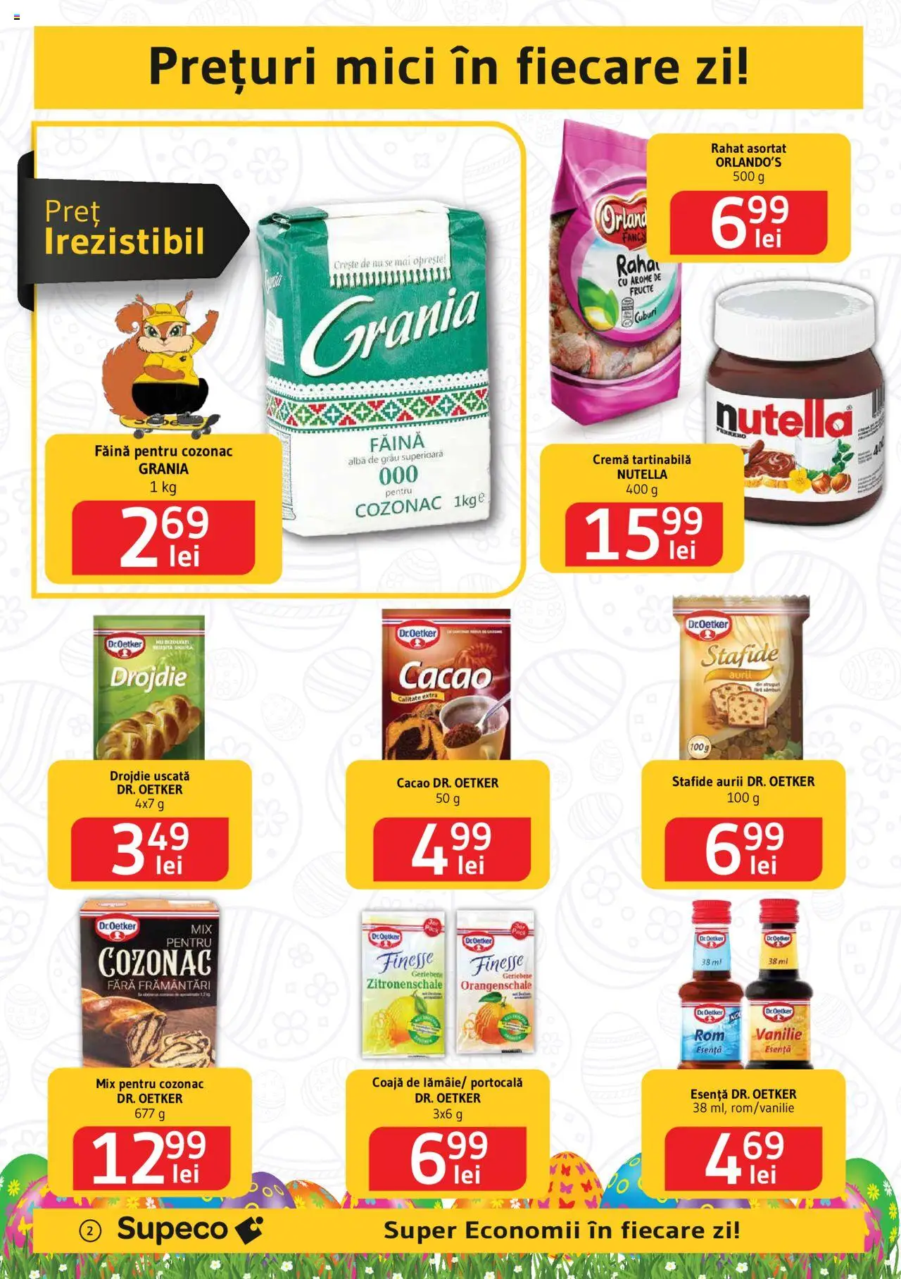 Catalog Supeco 10 - 23 Aprilie 2025 | Pagina 2 | Produse: Mici, Făină, Cacao, Cremă tartinabilă