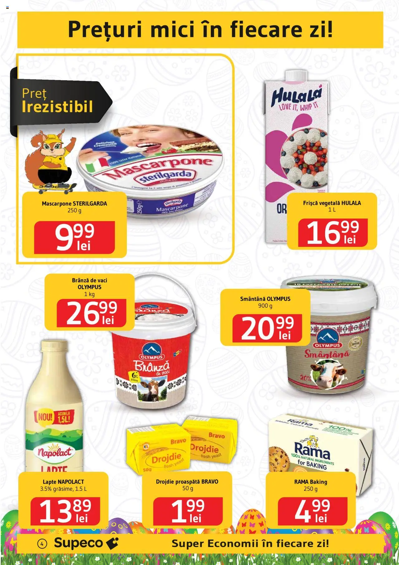 Catalog Supeco 10 - 23 Aprilie 2025 | Pagina 4 | Produse: Lapte, Frișcă, Mascarpone, Smântână