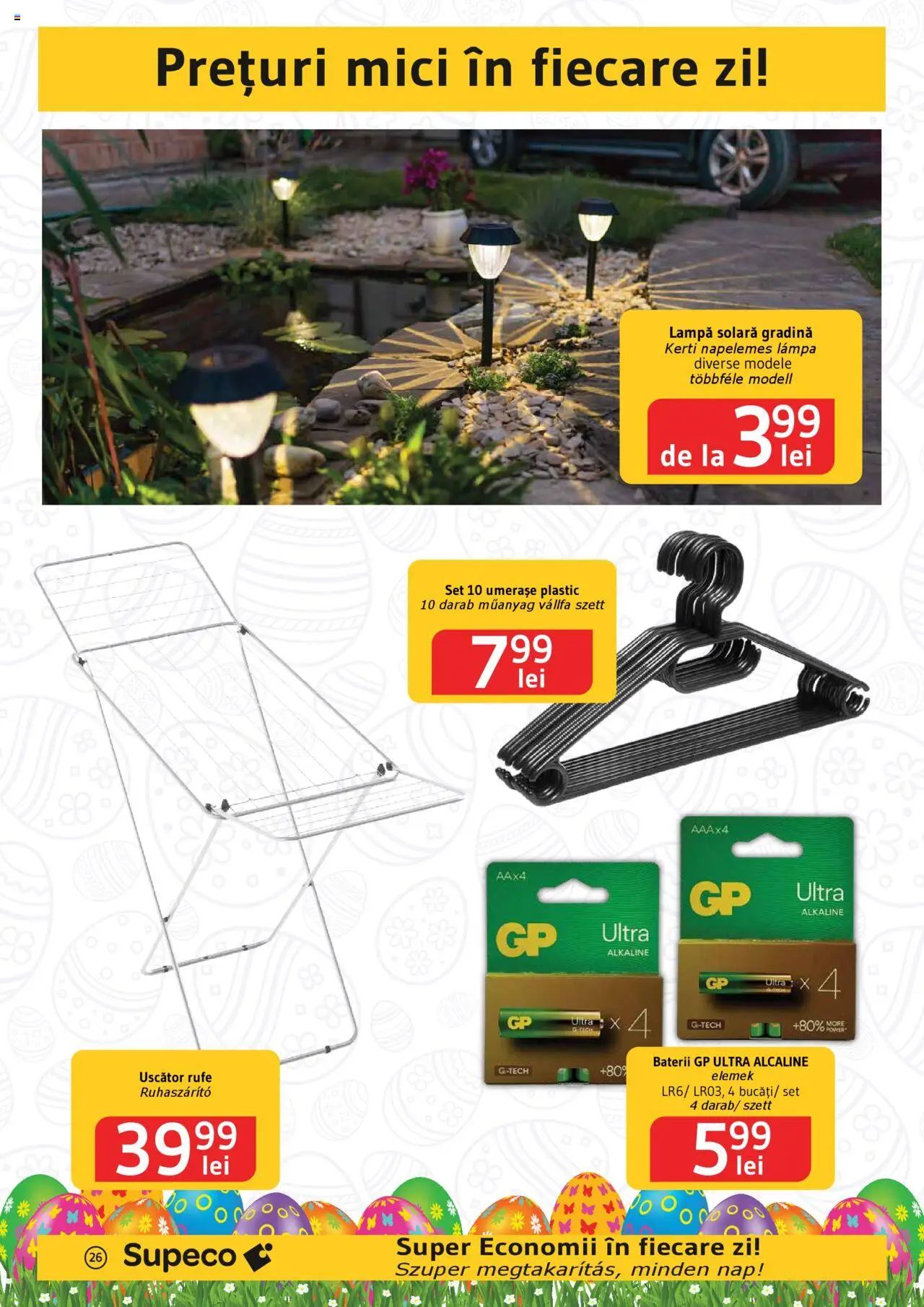 Catalog Supeco 10 - 23 Aprilie 2025 | Pagina 26 | Produse: Uscător, Uscător rufe, Lampă, Baterii