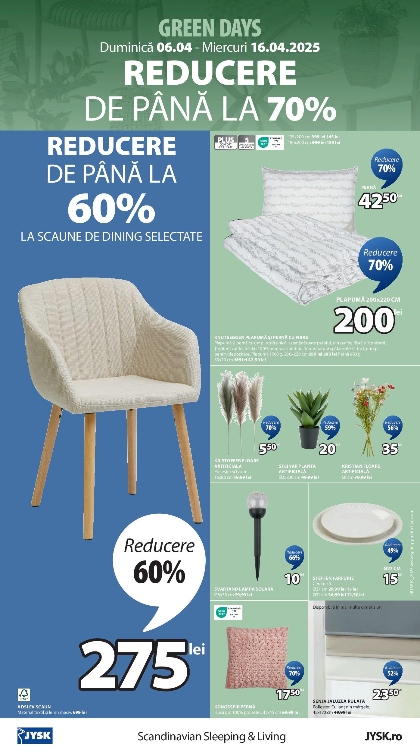 Catalog JYSK 7 - 16 Aprilie 2025 | Pagina 8 | Produse: Pernă, Scaun, Lampă, Plapumă