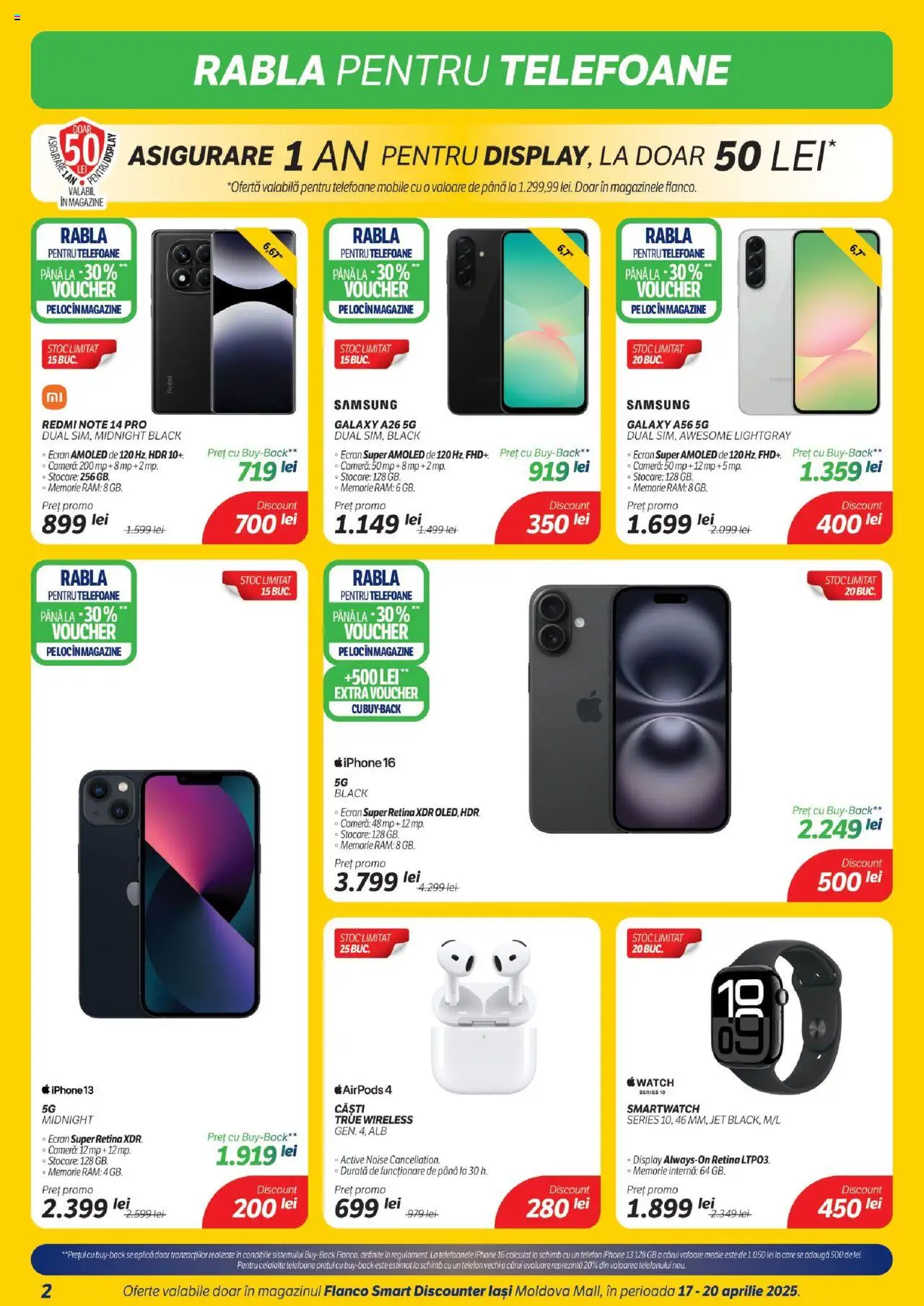 Catalog Flanco 17 - 20 Aprilie 2025 | Pagina 2 | Produse: Telefon, Căști, Cameră, Smartwatch