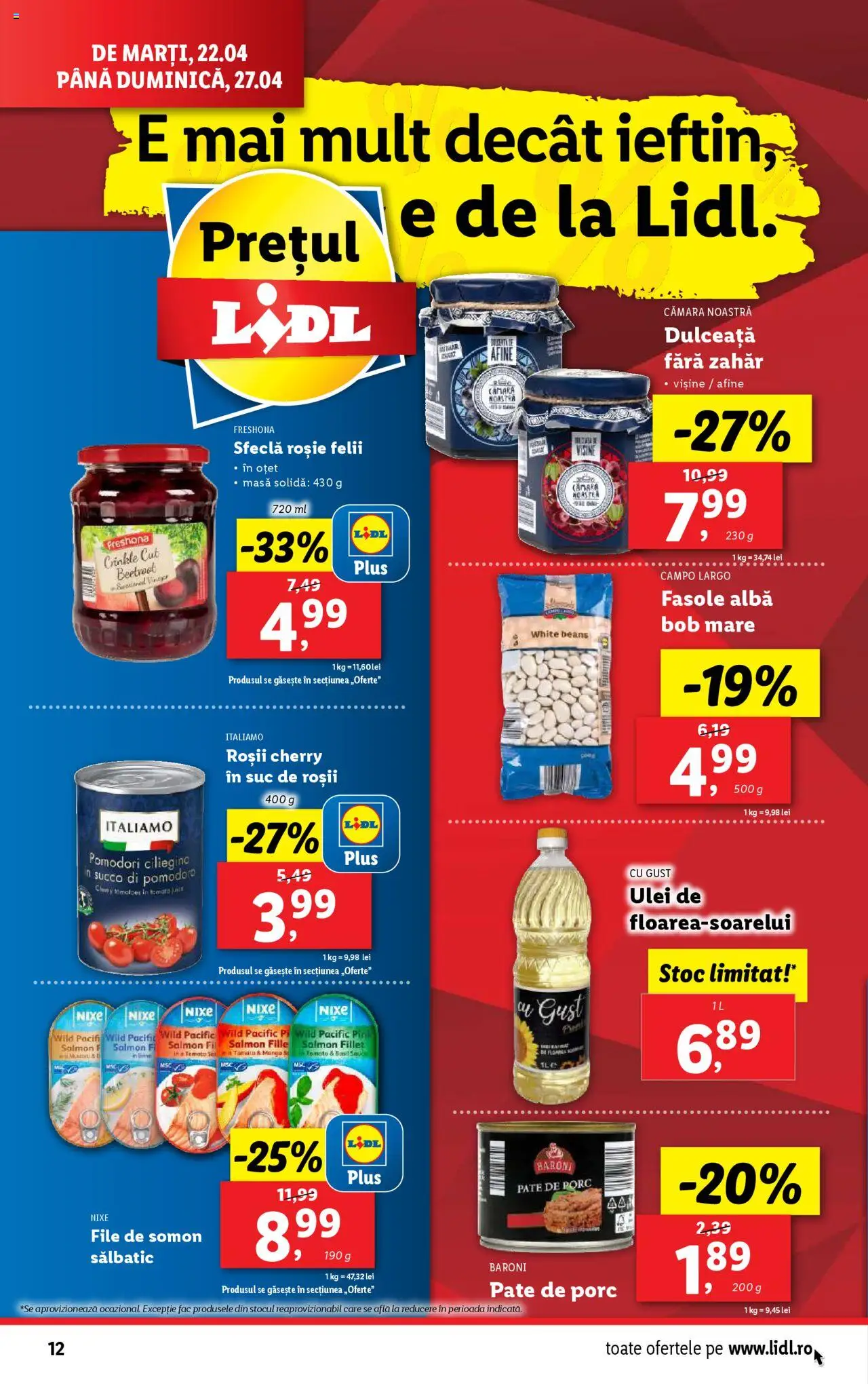 Catalog LIDL 22 - 27 Aprilie 2025 | Pagina 12 | Produse: Pate, Ulei, Roșii, Sfeclă