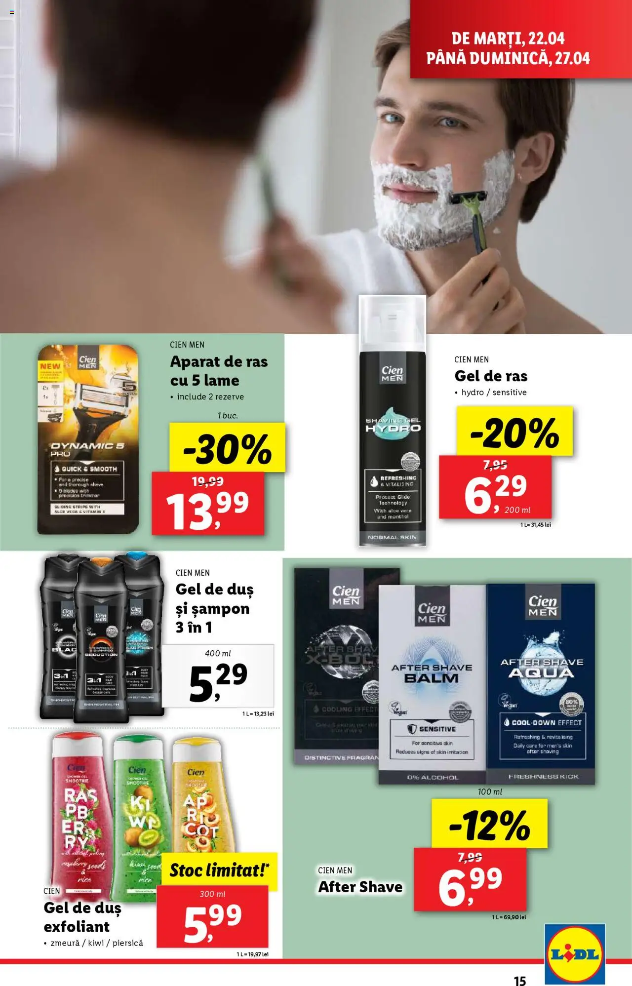 Catalog LIDL 22 - 27 Aprilie 2025 | Pagina 15 | Produse: Trimmer, Duș, Șampon, Kiwi