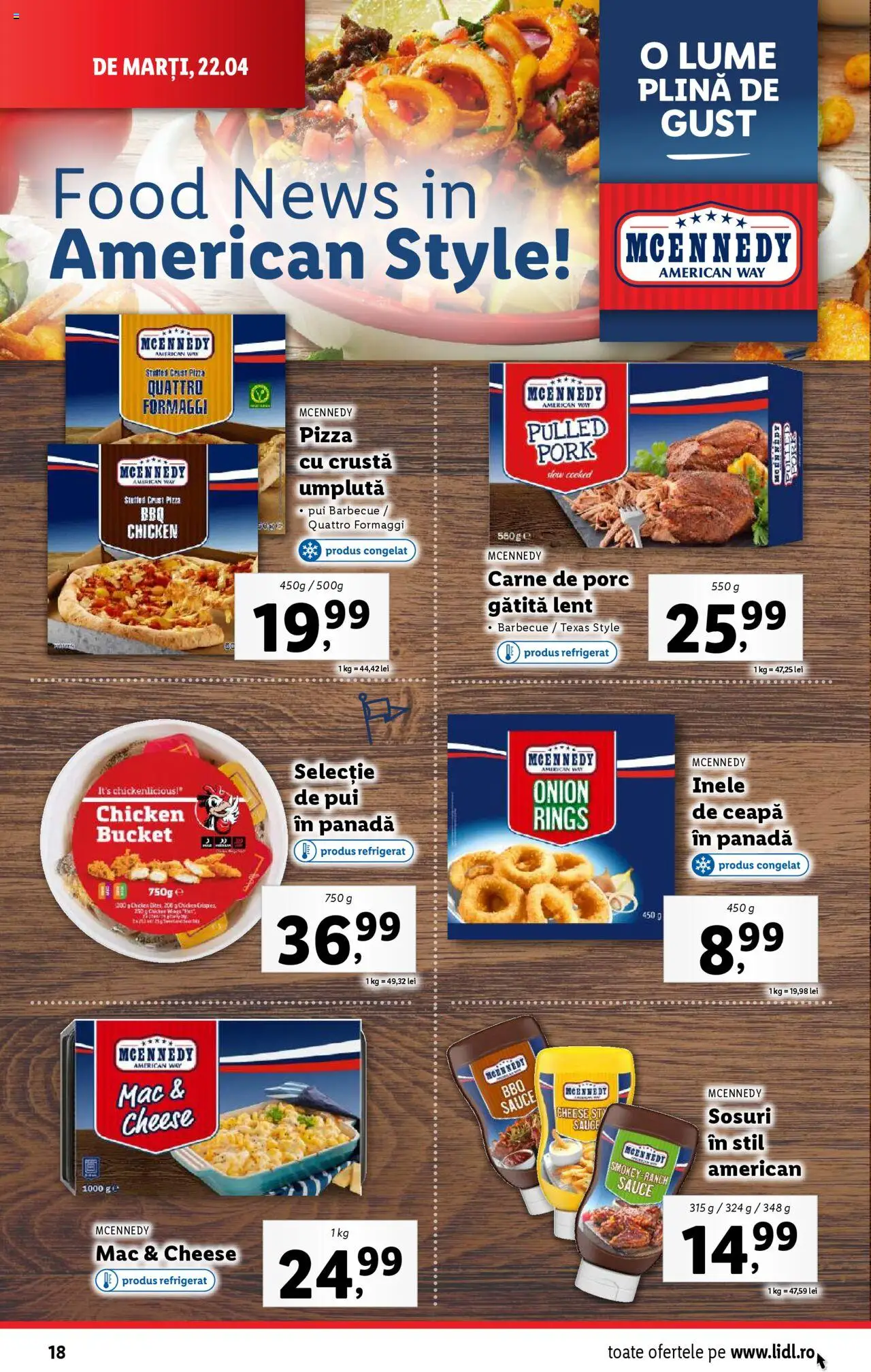 Catalog LIDL 22 - 27 Aprilie 2025 | Pagina 18 | Produse: Delgeç, Pizza, Carne De Porc, Ceapă