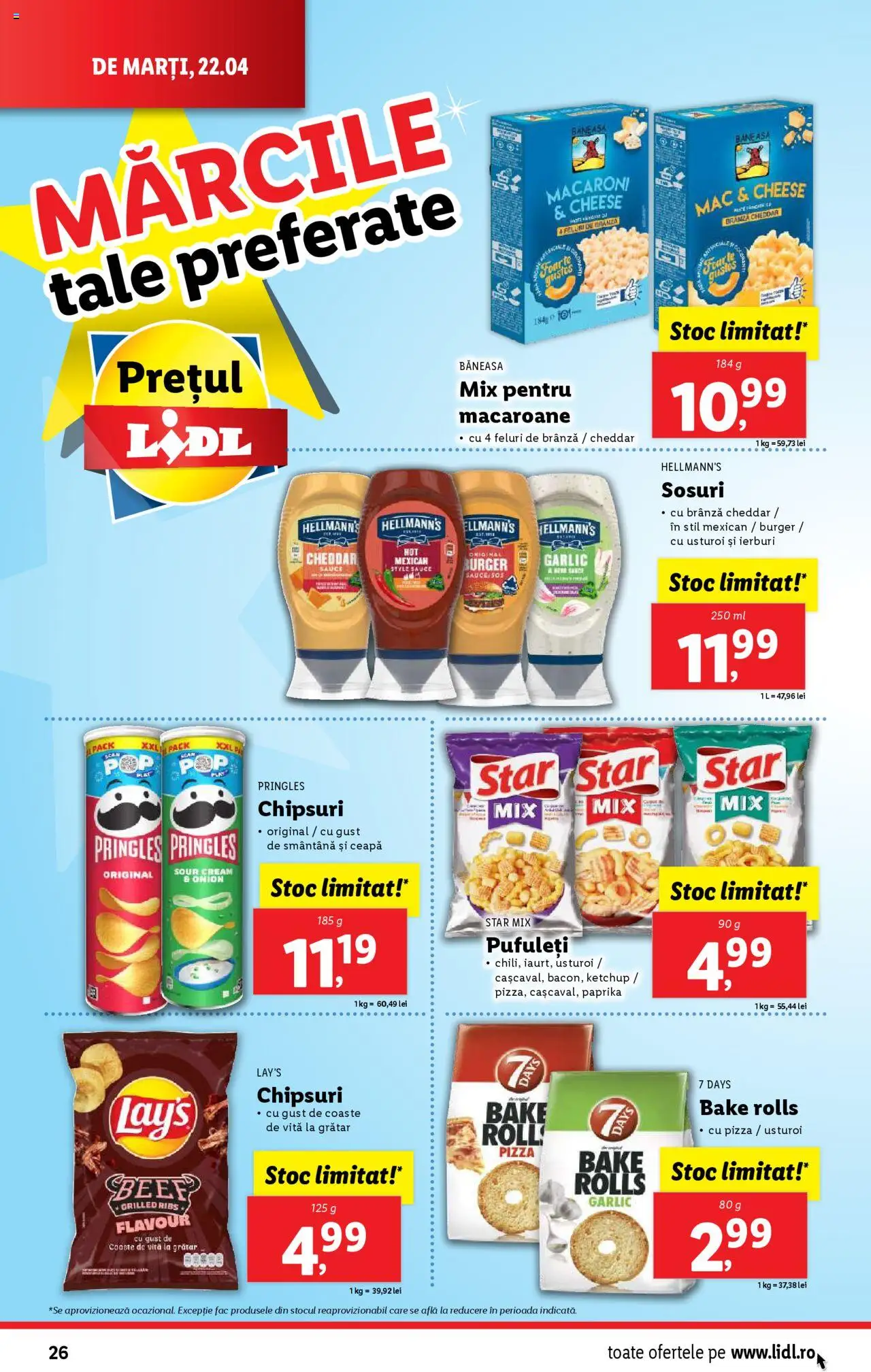 Catalog LIDL 22 - 27 Aprilie 2025 | Pagina 26 | Produse: Delgeç, Bere, Chipsuri, Ketchup