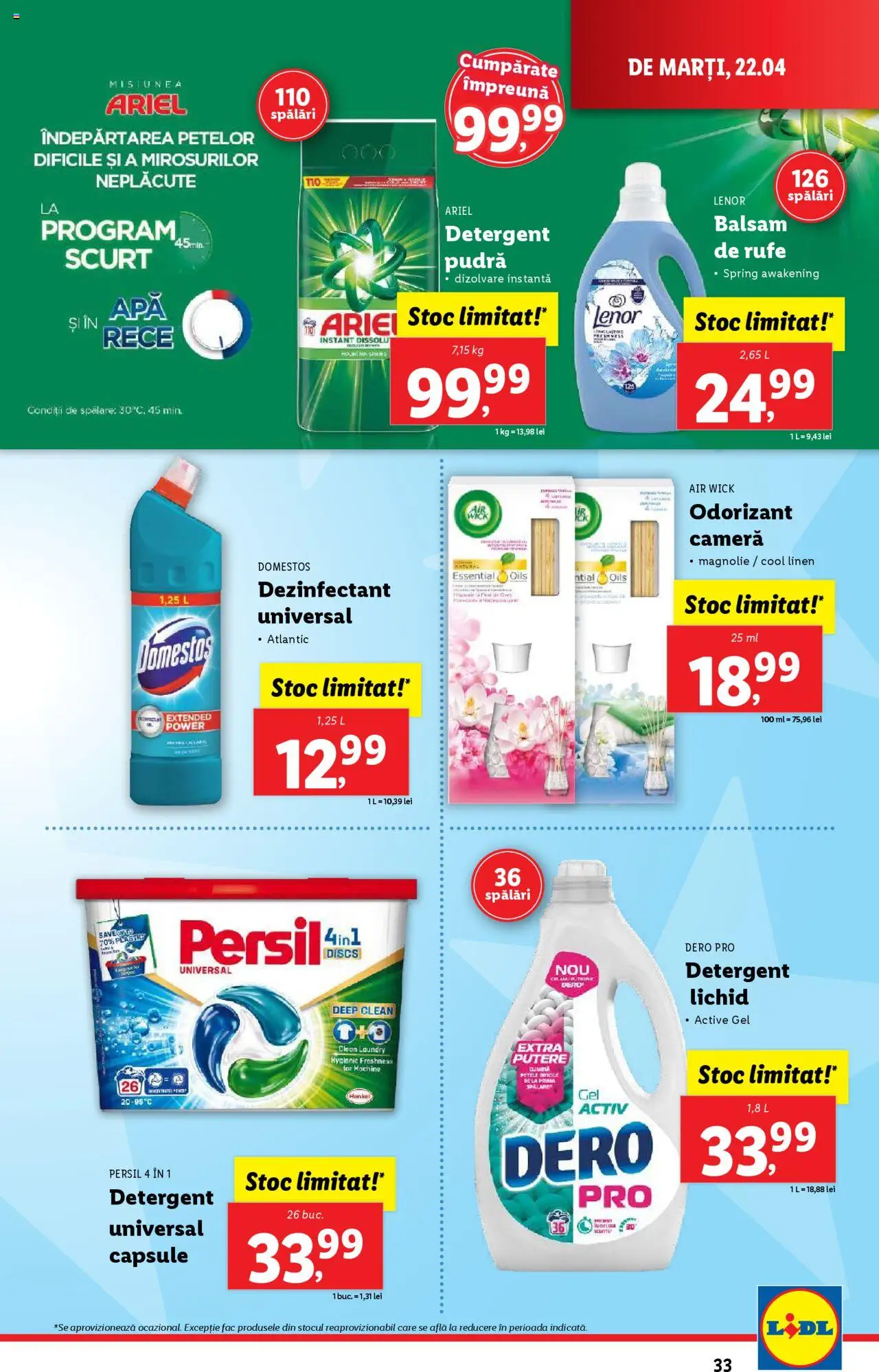 Catalog LIDL 22 - 27 Aprilie 2025 | Pagina 33 | Produse: Pomelo, Balsam, Detergent, Îndepărtarea petelor