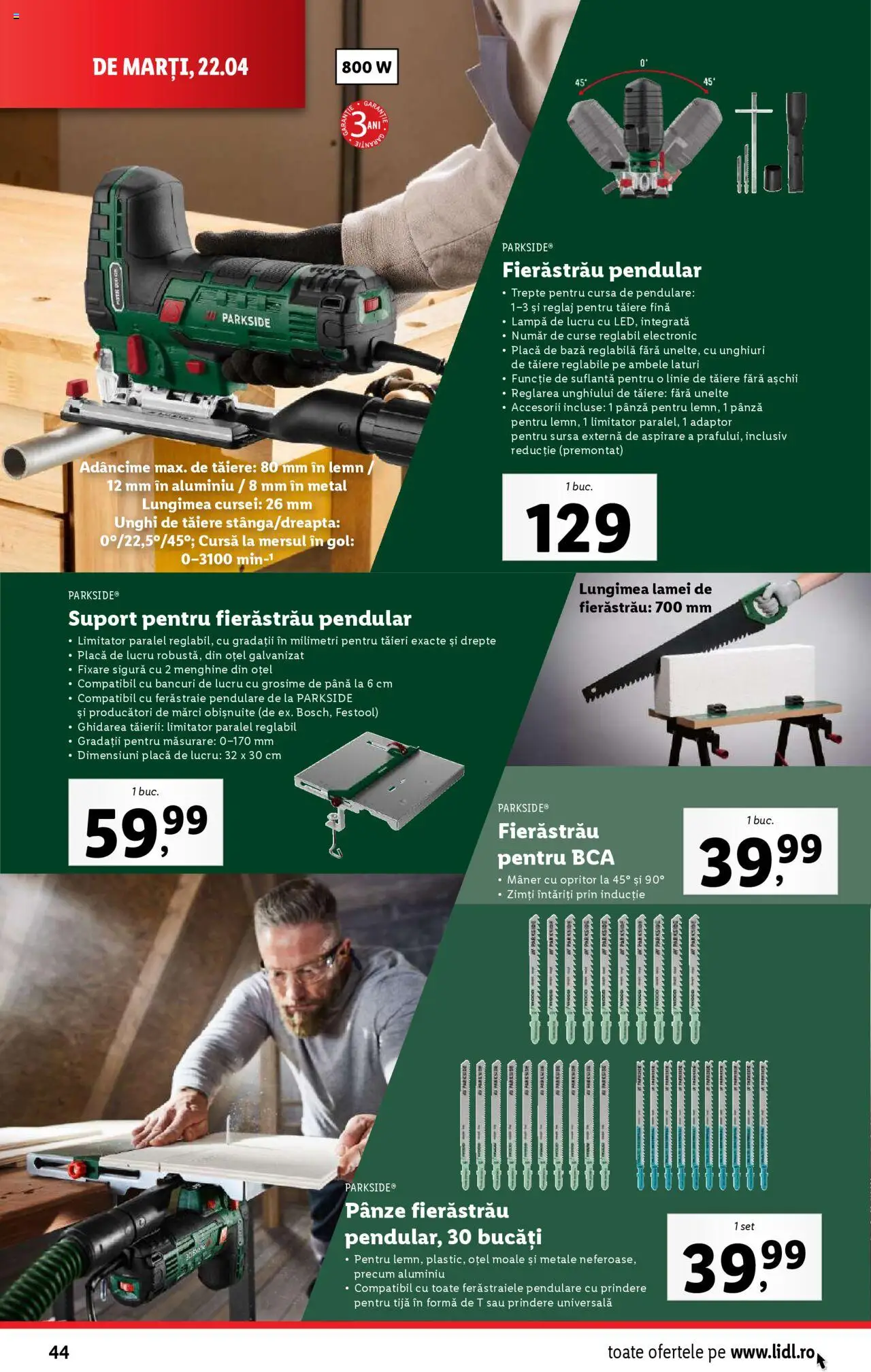 Catalog LIDL 22 - 27 Aprilie 2025 | Pagina 44 | Produse: Suflantă, Adaptor, Mâner, Lampă