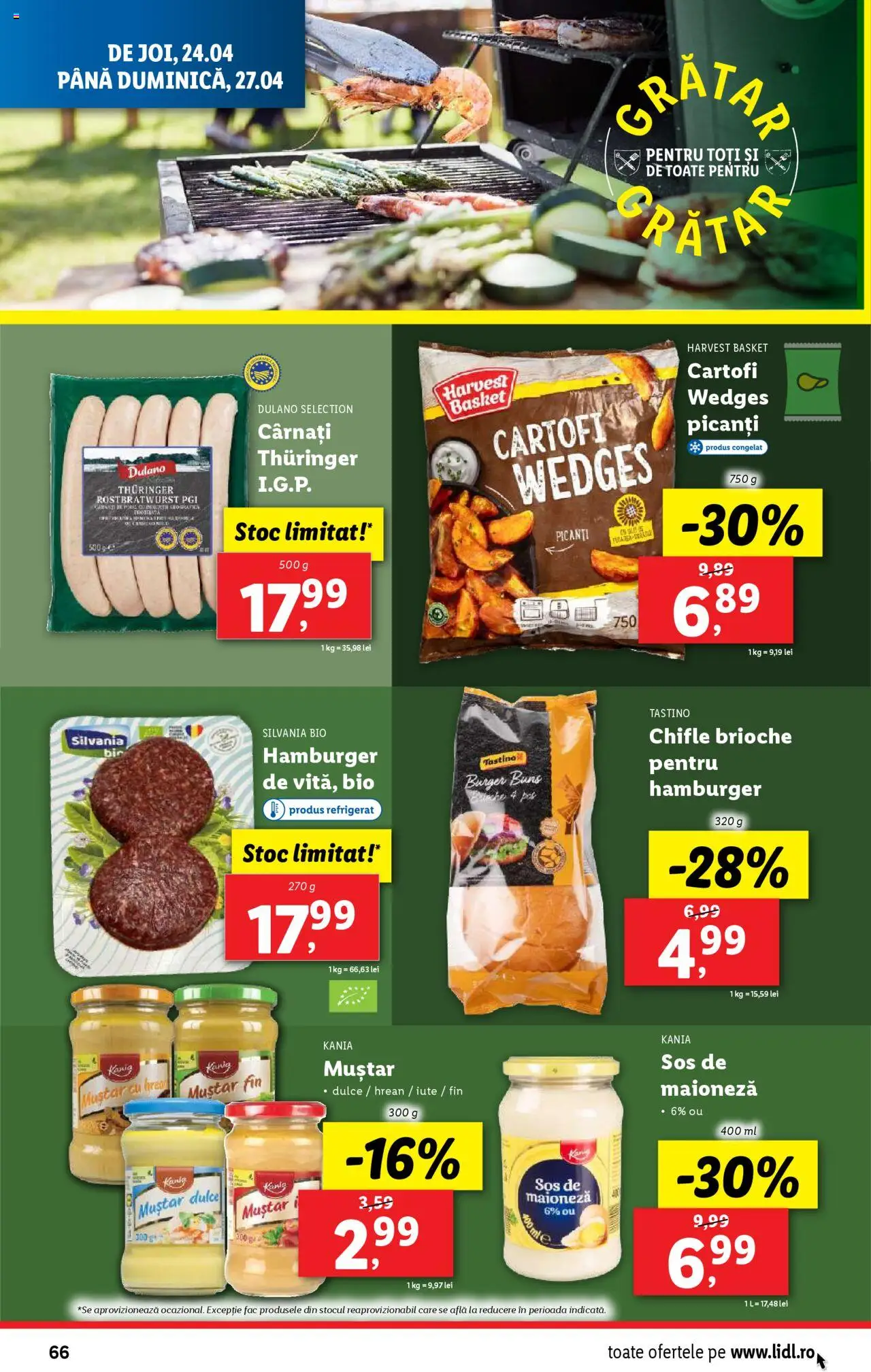Catalog LIDL 22 - 27 Aprilie 2025 | Pagina 66 | Produse: Burger, Cartofi, Maioneză, Cârnați