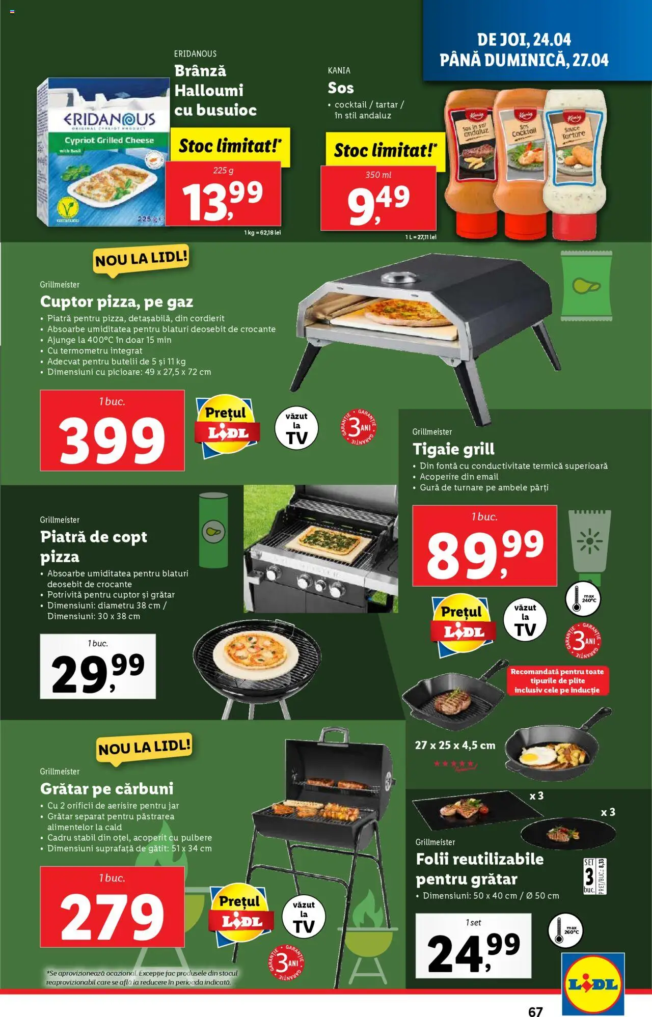 Catalog LIDL 22 - 27 Aprilie 2025 | Pagina 67 | Produse: Cuptor, Tigaie, Brânză, Pizza