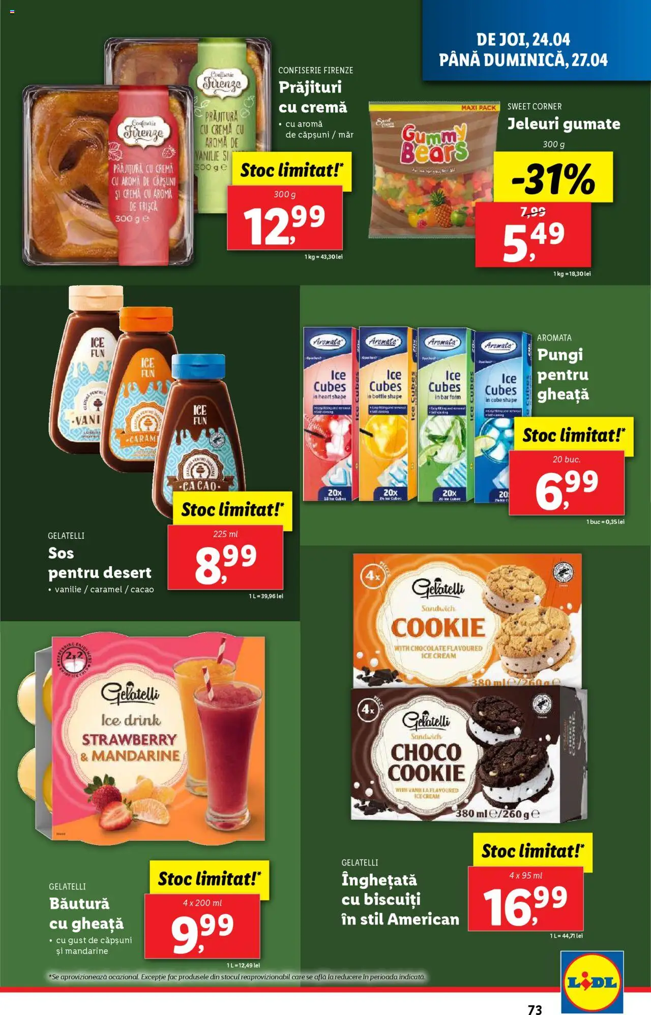Catalog LIDL 22 - 27 Aprilie 2025 | Pagina 73 | Produse: Prăjitură, Mandarine, Biscuiți, Înghețată