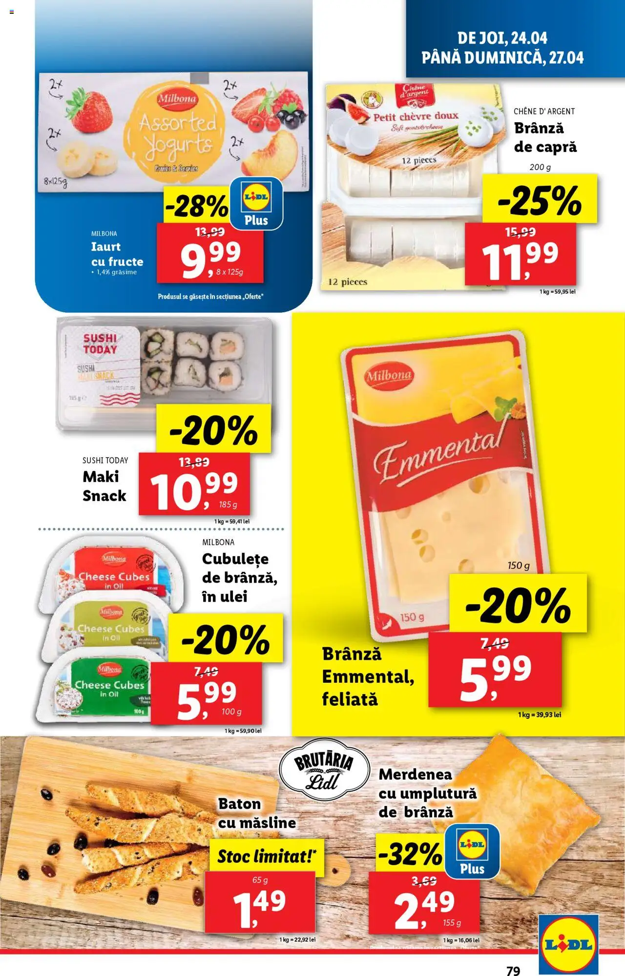 Catalog LIDL 22 - 27 Aprilie 2025 | Pagina 79 | Produse: Sushi, Brânză, Ulei, Fructe