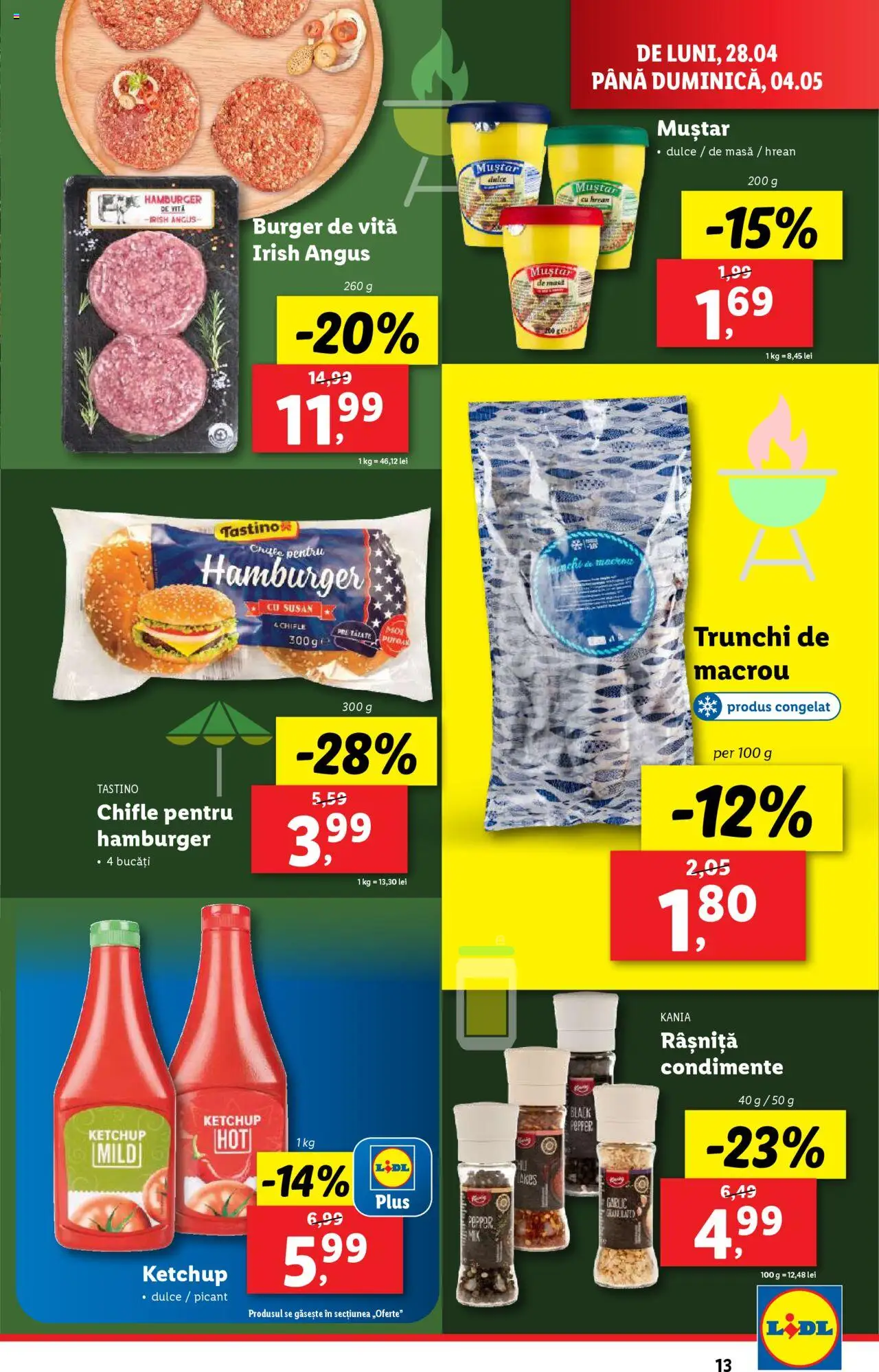 Catalog LIDL 28 Aprilie - 4 Mai 2025 | Pagina 13 | Produse: Masă, Muștar, Ketchup, Condimente