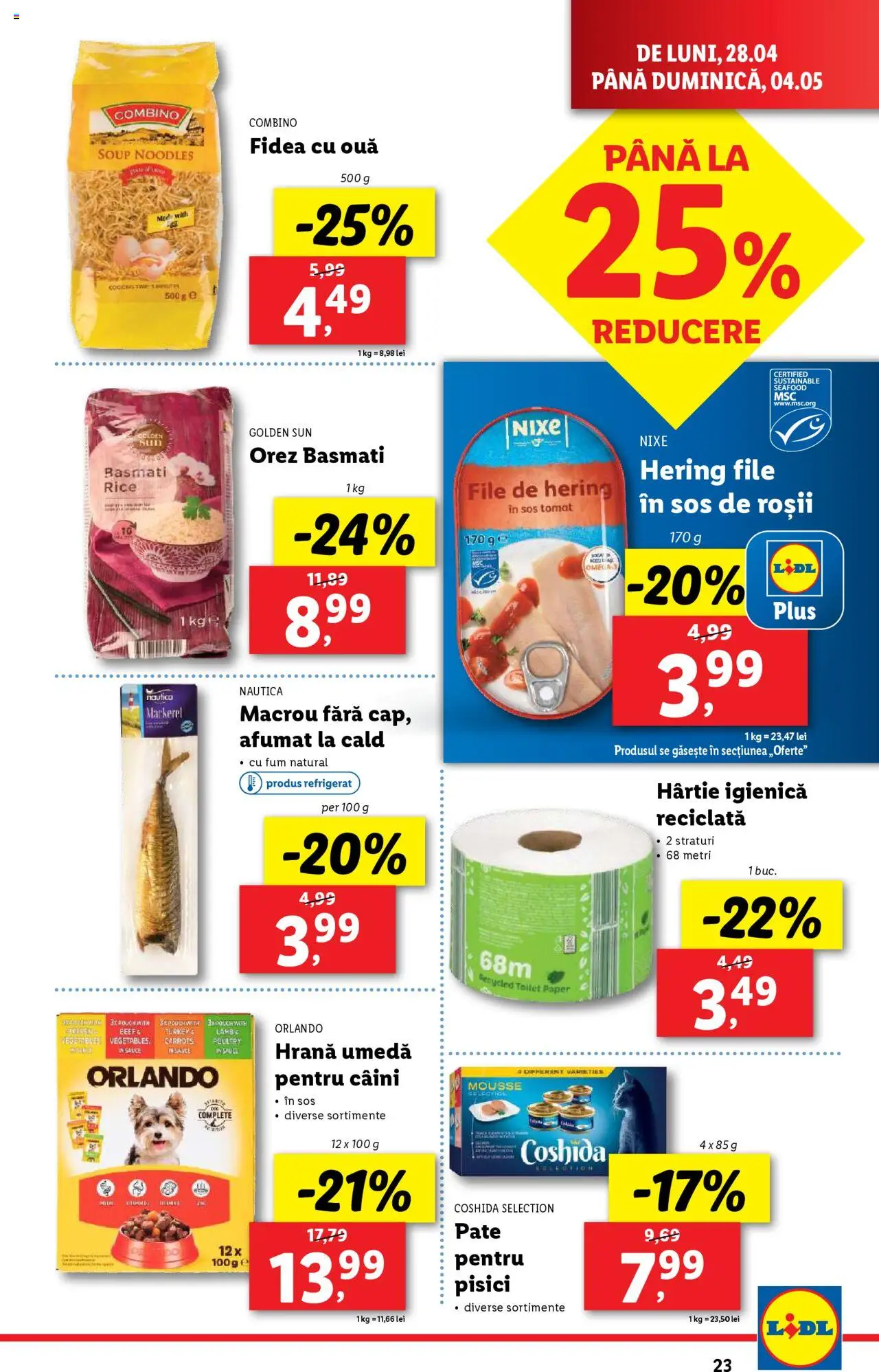Catalog LIDL 28 Aprilie - 4 Mai 2025 | Pagina 23 | Produse: Ouă, Orez, Noodles, Sos