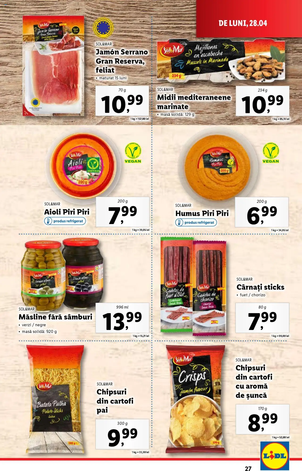 Catalog LIDL 28 Aprilie - 4 Mai 2025 | Pagina 27 | Produse: Măsline, Șuncă, Humus, Cârnați