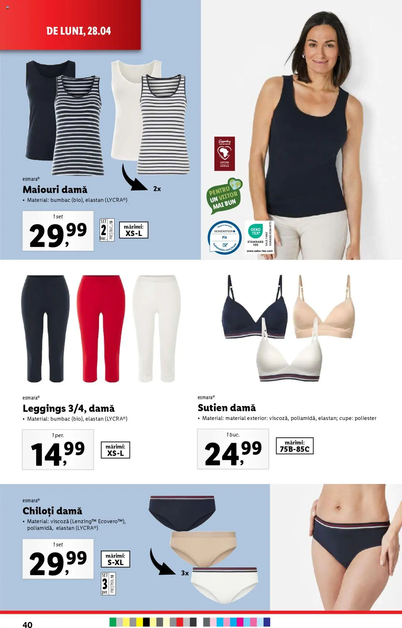Catalog LIDL 28 Aprilie - 4 Mai 2025 | Pagina 40 | Produse: Chiloți, Sutien