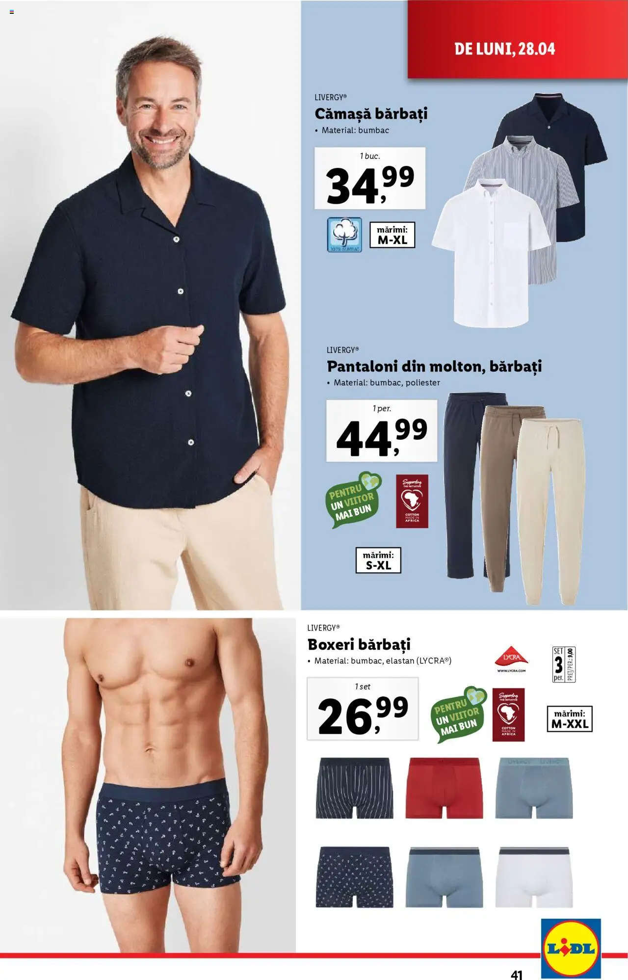Catalog LIDL 28 Aprilie - 4 Mai 2025 | Pagina 41 | Produse: Pantaloni, Boxeri