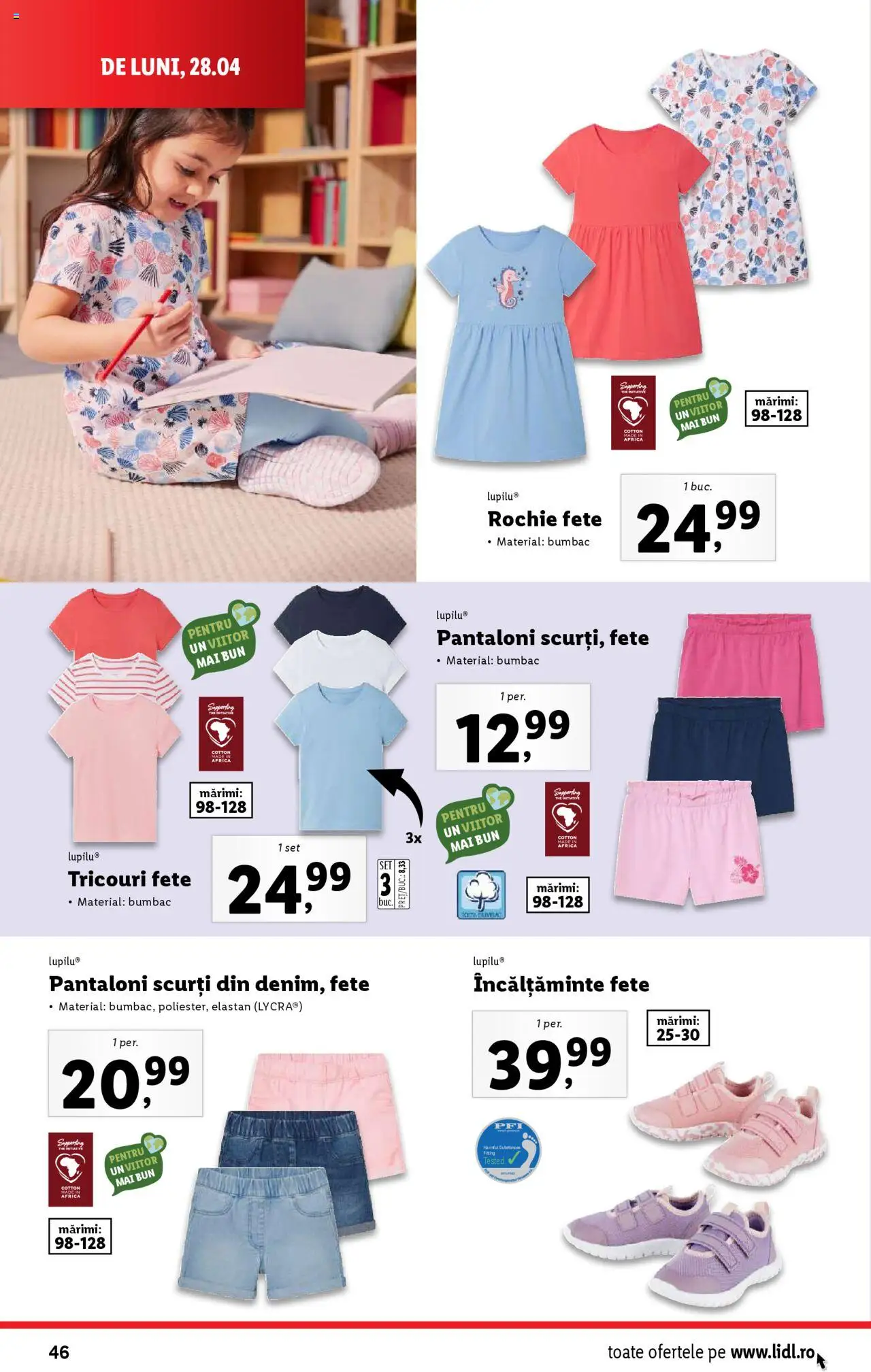 Catalog LIDL 28 Aprilie - 4 Mai 2025 | Pagina 46 | Produse: Rochie, Bornoz takımı, Pantaloni, Pantaloni scurți