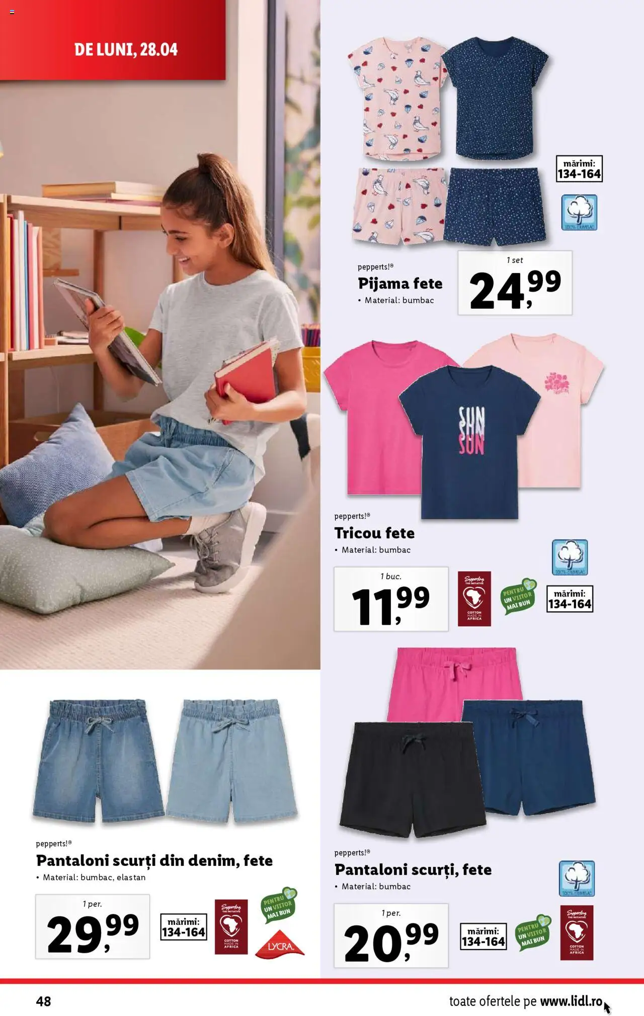 Catalog LIDL 28 Aprilie - 4 Mai 2025 | Pagina 48 | Produse: Tricou, Pantaloni, Pantaloni scurți