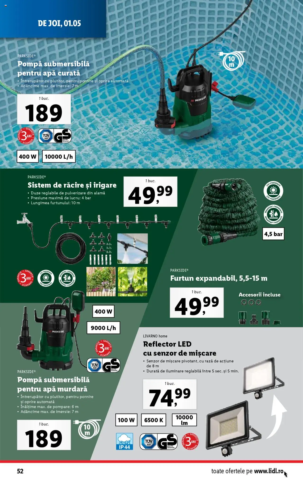 Catalog LIDL 28 Aprilie - 4 Mai 2025 | Pagina 52 | Produse: T cetveli, Babak, Apă