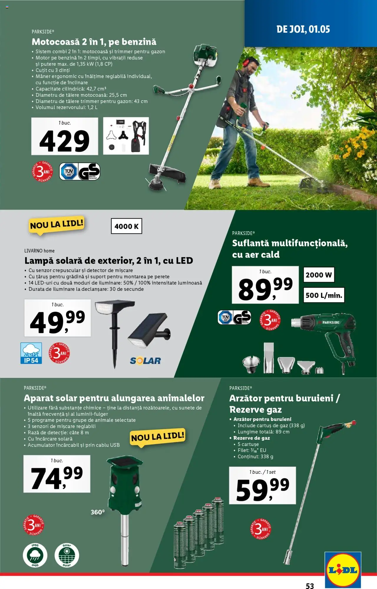 Catalog LIDL 28 Aprilie - 4 Mai 2025 | Pagina 53 | Produse: Cablu, Suflantă, Cuțit, Lampă