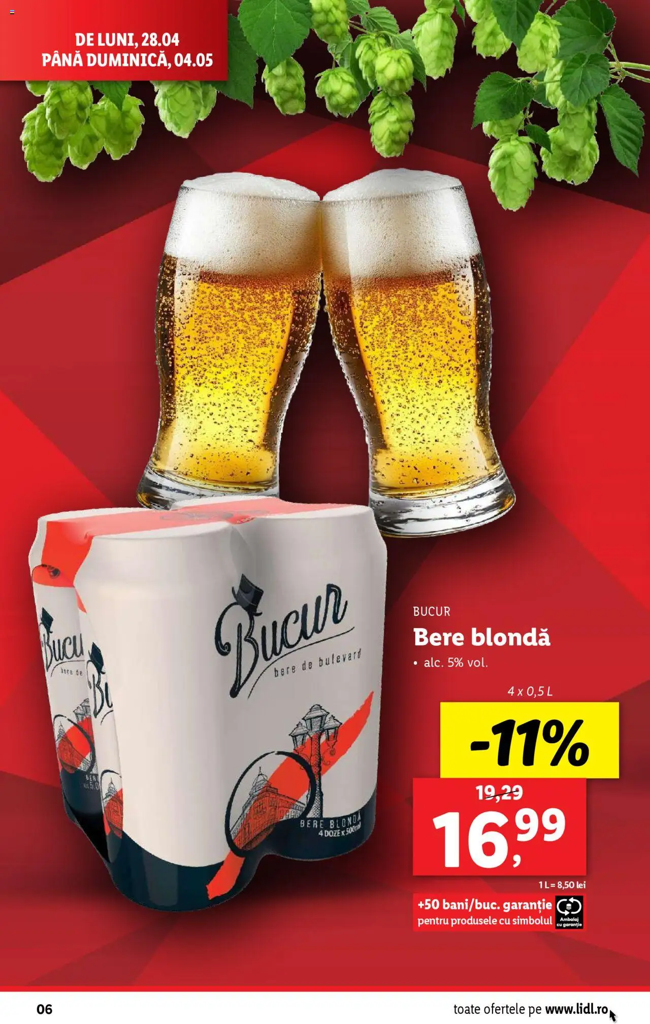 Catalog LIDL 28 Aprilie - 4 Mai 2025 | Pagina 6 | Produse: Bere