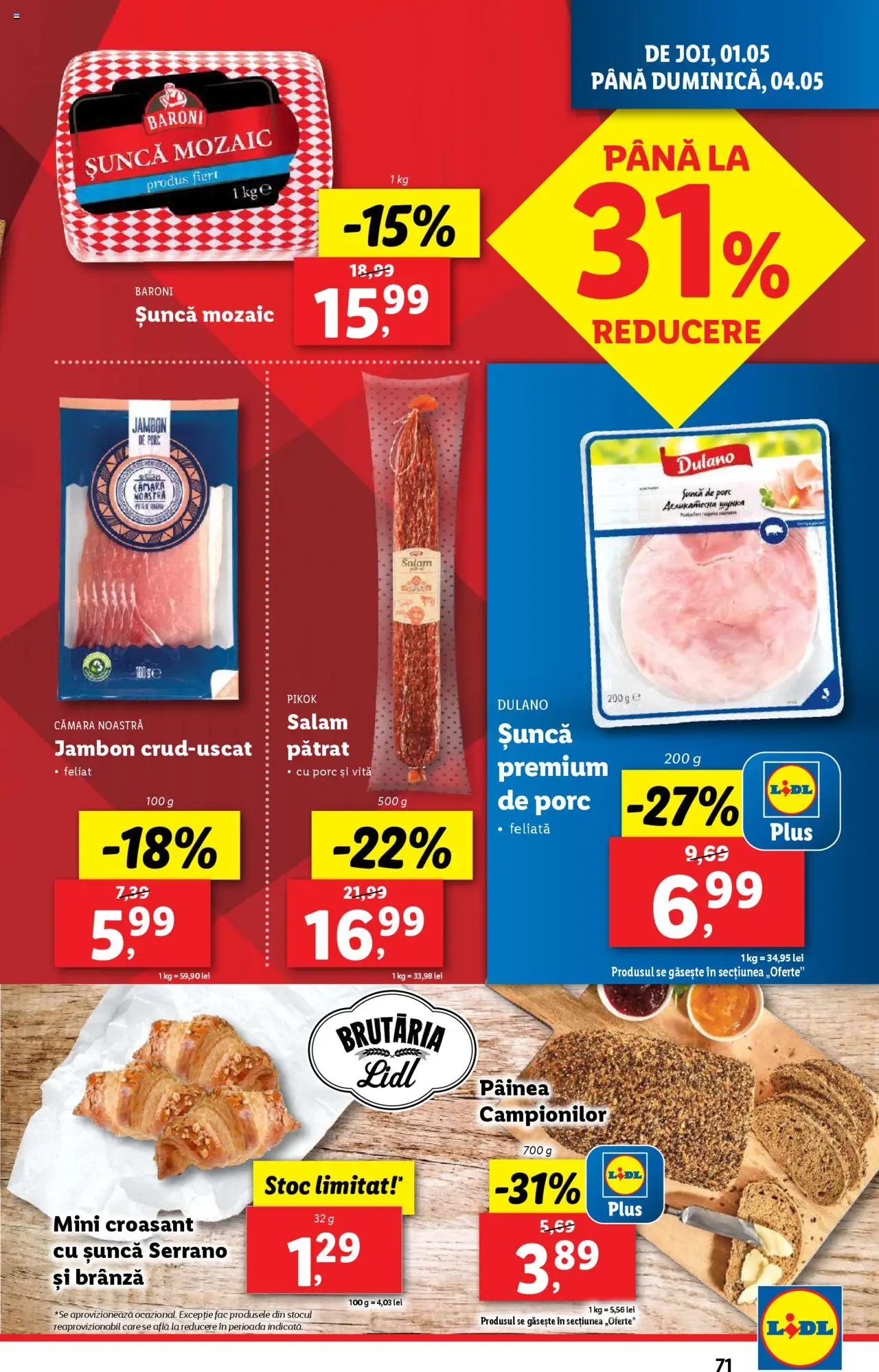 Catalog LIDL 28 Aprilie - 4 Mai 2025 | Pagina 71 | Produse: Salam, Șuncă