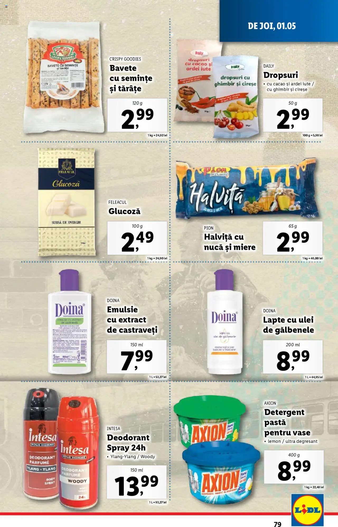 Catalog LIDL 28 Aprilie - 4 Mai 2025 | Pagina 79 | Produse: Ulei, Deodorant, Detergent, Castraveți
