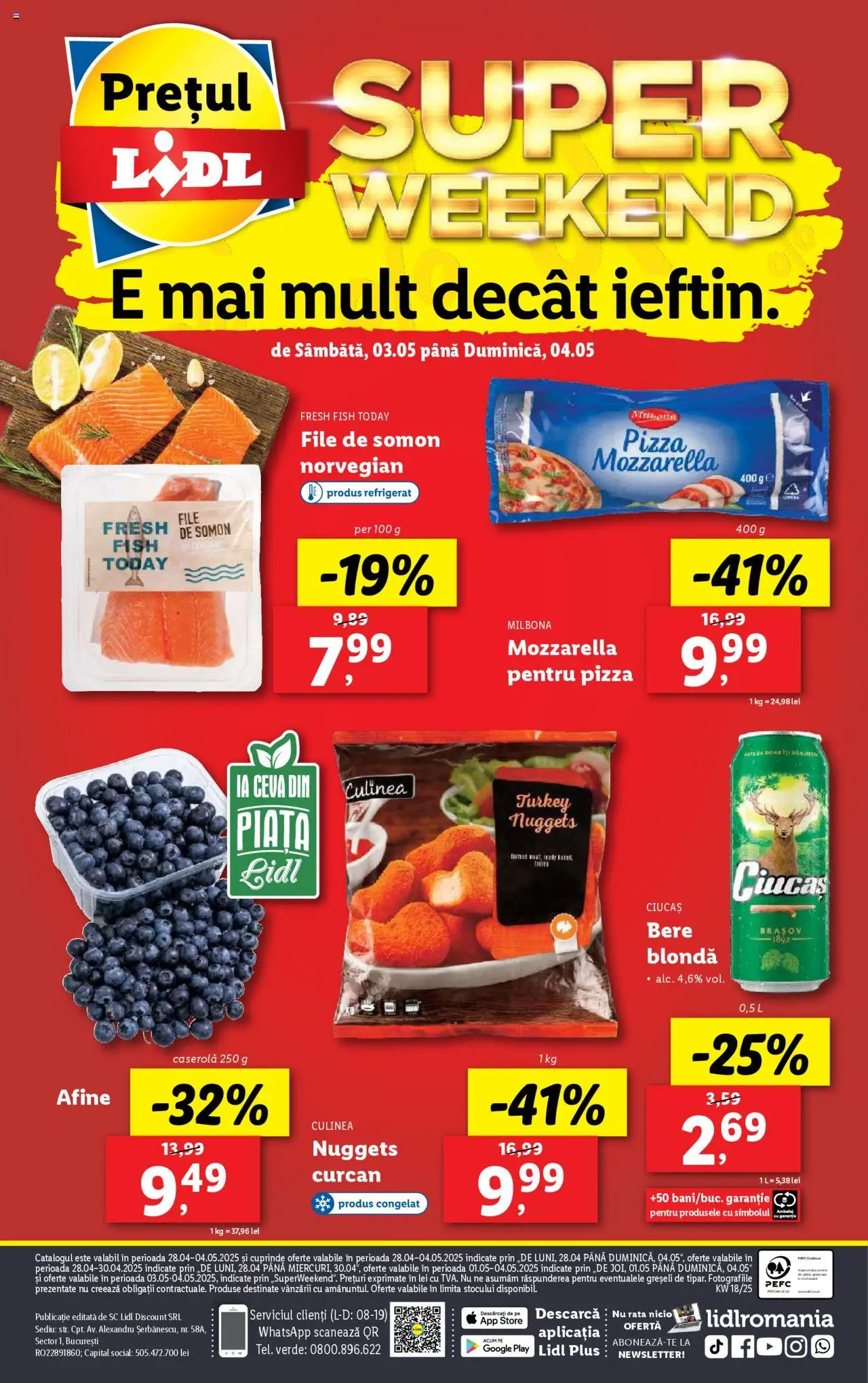 Catalog LIDL 28 Aprilie - 4 Mai 2025 | Pagina 80 | Produse: Rață, Mozzarella, Pizza, Bere