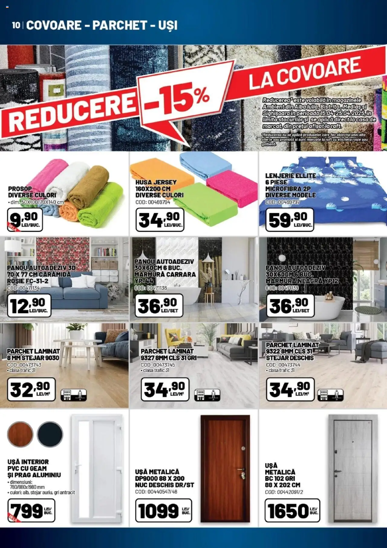Catalog Ambient 15 Aprilie - 22 Mai 2025 | Pagina 10 | Produse: Raft, Parchet, Ușă