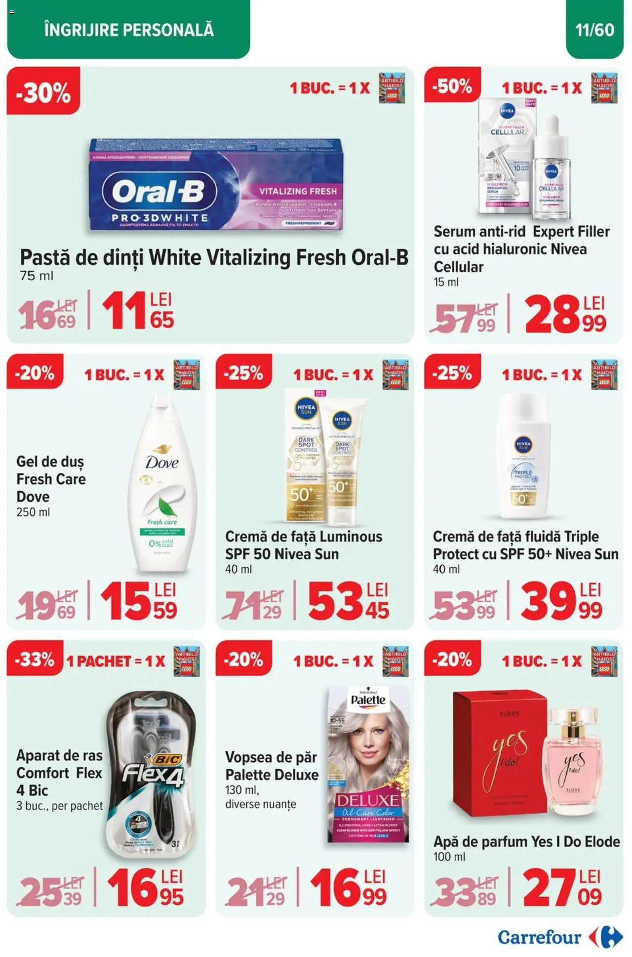 Catalog Carrefour 23 Aprilie - 6 Mai 2025 | Pagina 11 | Produse: Apă de parfum, Aparat De Ras, Vopsea, Apă