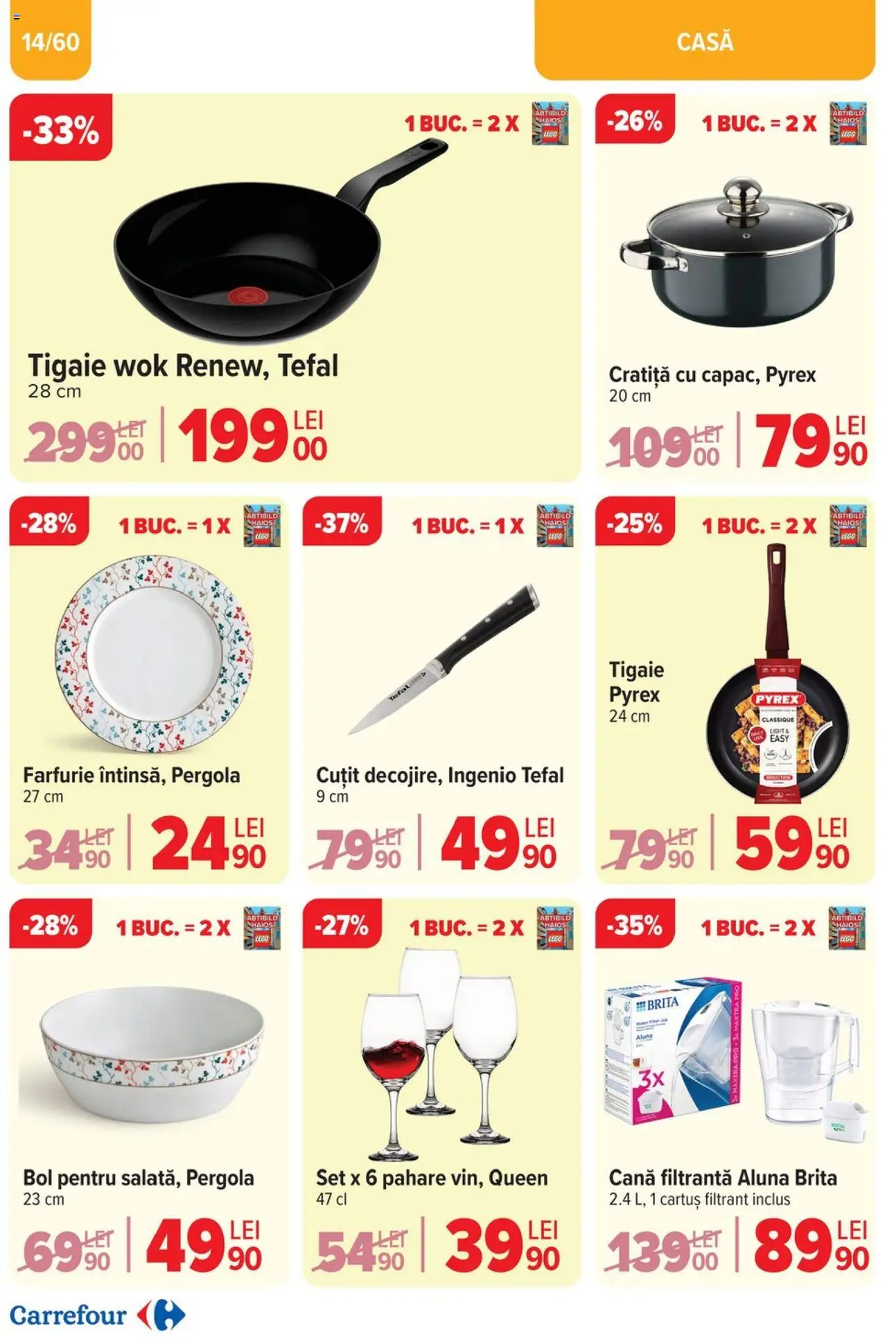 Catalog Carrefour 23 Aprilie - 6 Mai 2025 | Pagina 14 | Produse: Tigaie, Bol, Cuțit, Farfurie