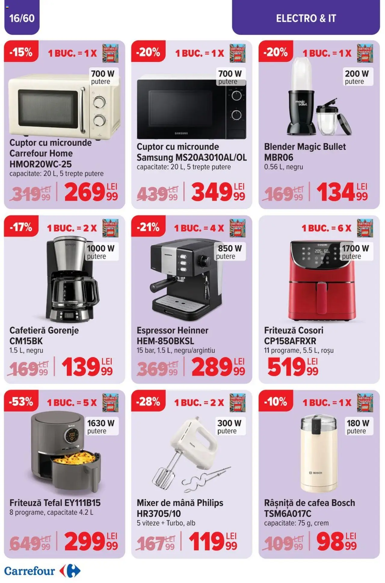 Catalog Carrefour 23 Aprilie - 6 Mai 2025 | Pagina 16 | Produse: Espressor, Mixer, Friteuză, Cafea
