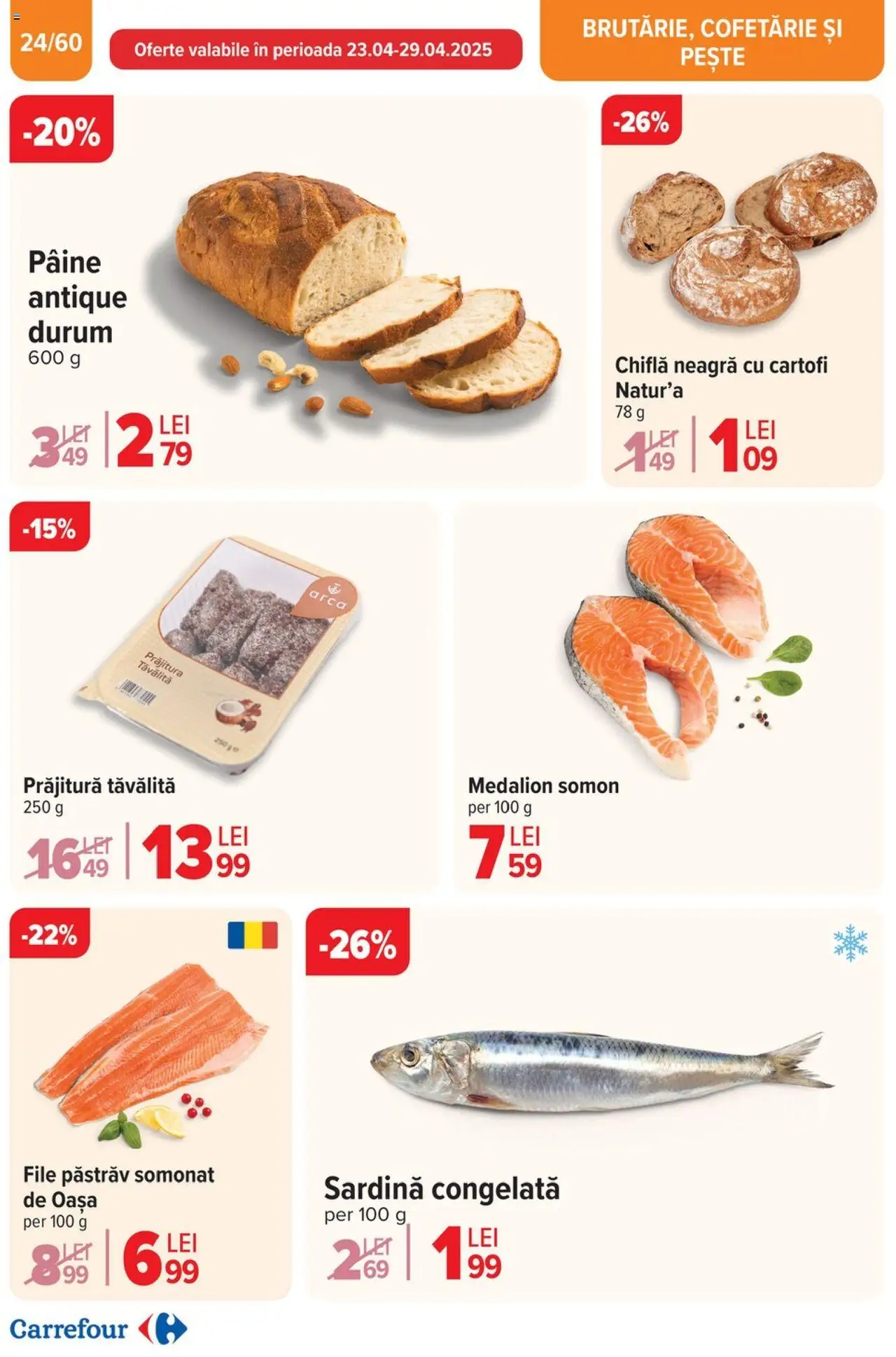 Catalog Carrefour 23 Aprilie - 6 Mai 2025 | Pagina 26 | Produse: Chiflă, Pâine, Pește, Cartofi