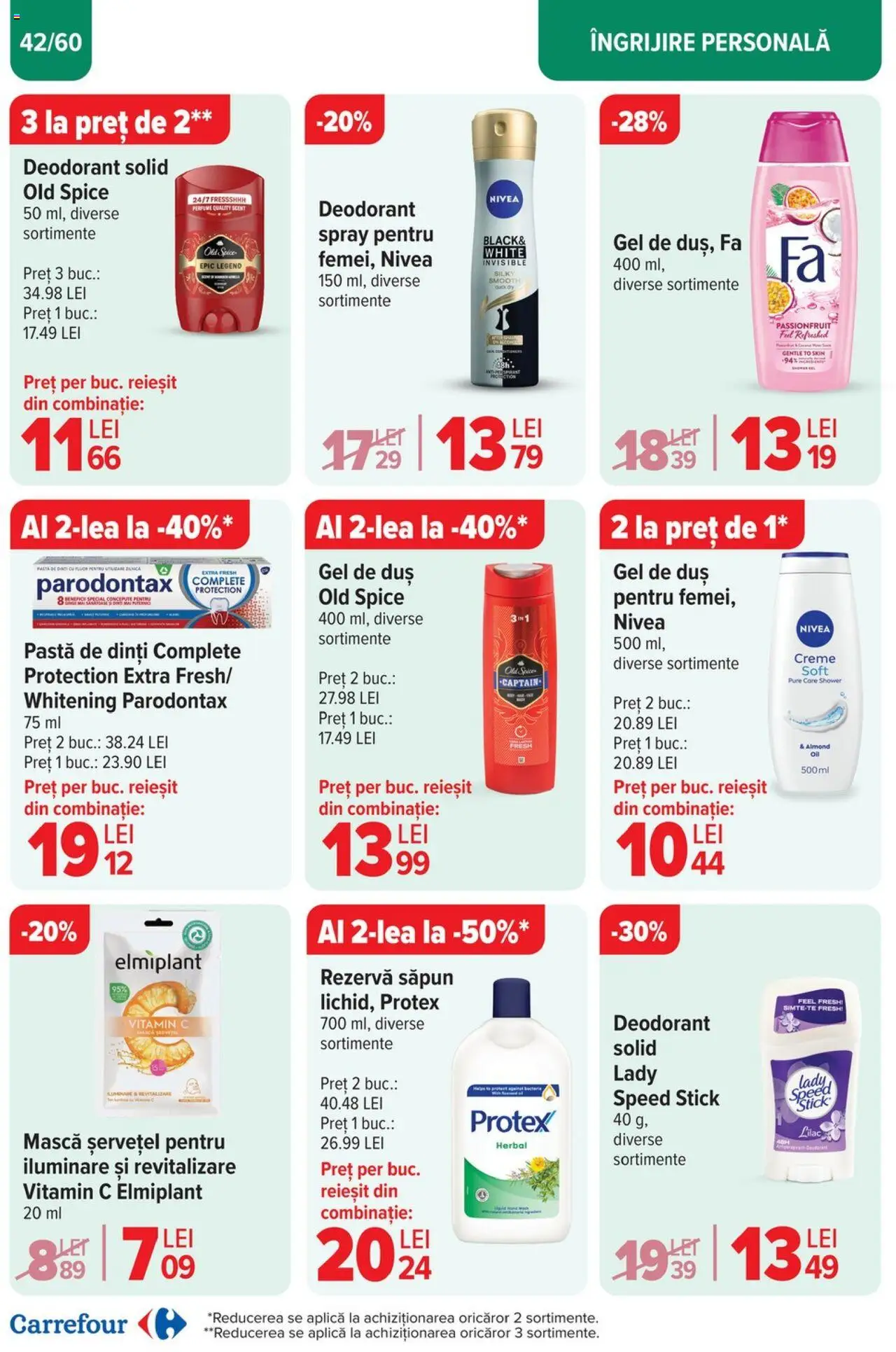 Catalog Carrefour 23 Aprilie - 6 Mai 2025 | Pagina 44 | Produse: Săpun, Gel de duș, Deodorant, Rezervă săpun